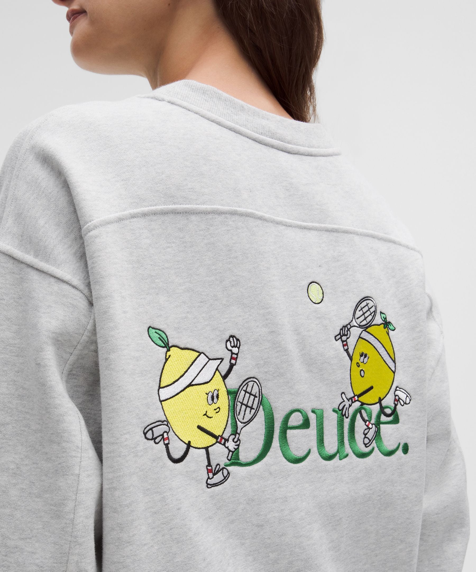 Lululemon Women's Perfectly Oversized Fleece Crew *Tennis Graphic