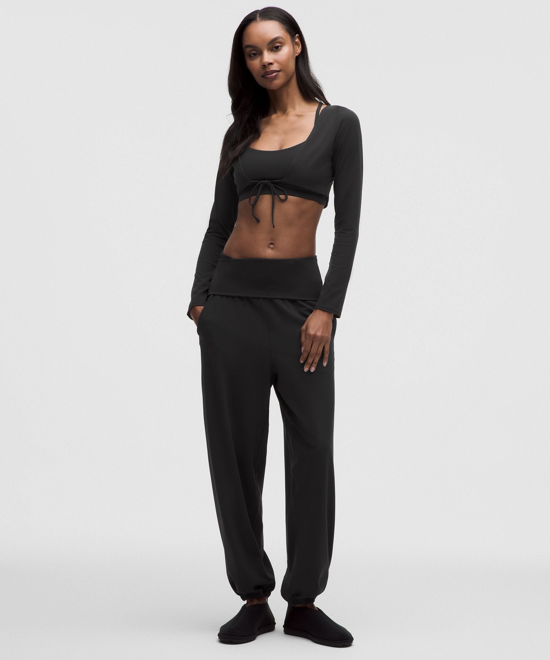 Lululemon Women's Nulu Mesh-Back Tie-Front Cropped Cardigan