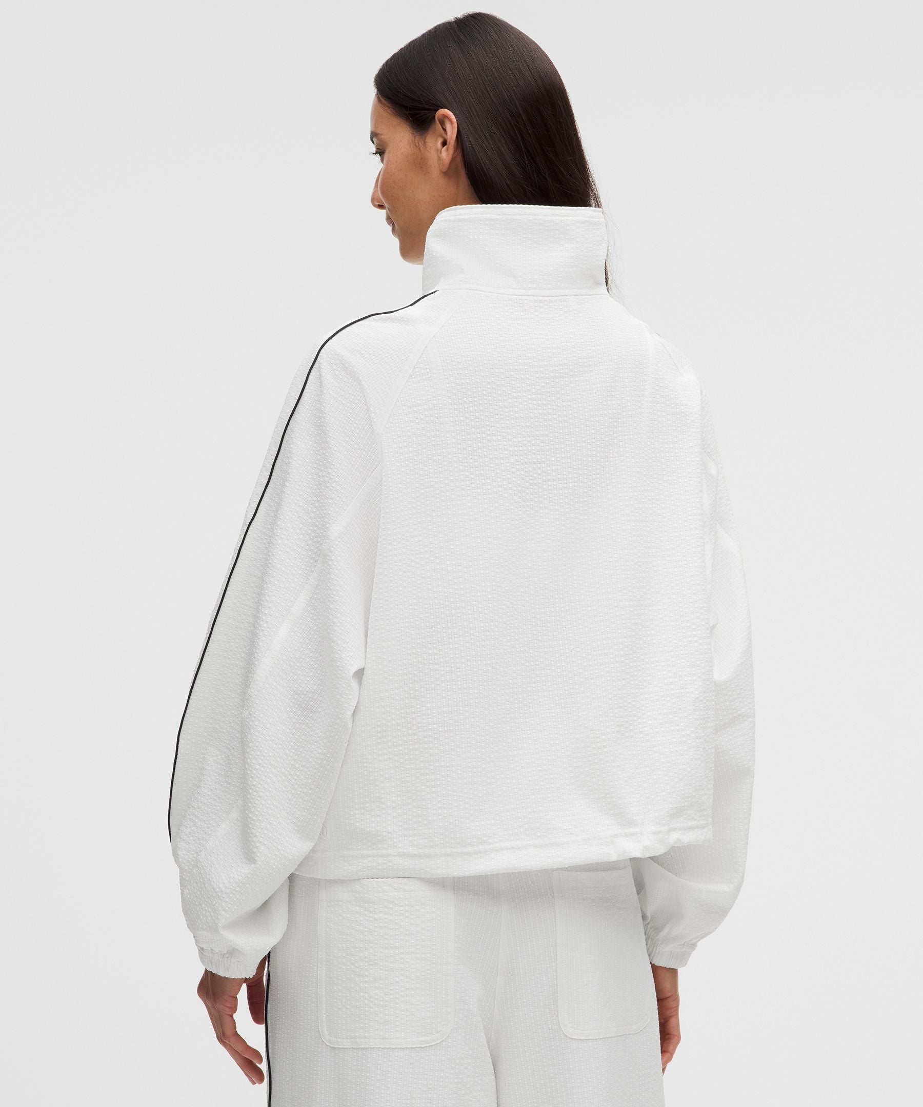 Lululemon Seersucker WovenAir Funnel-Neck Half Zip