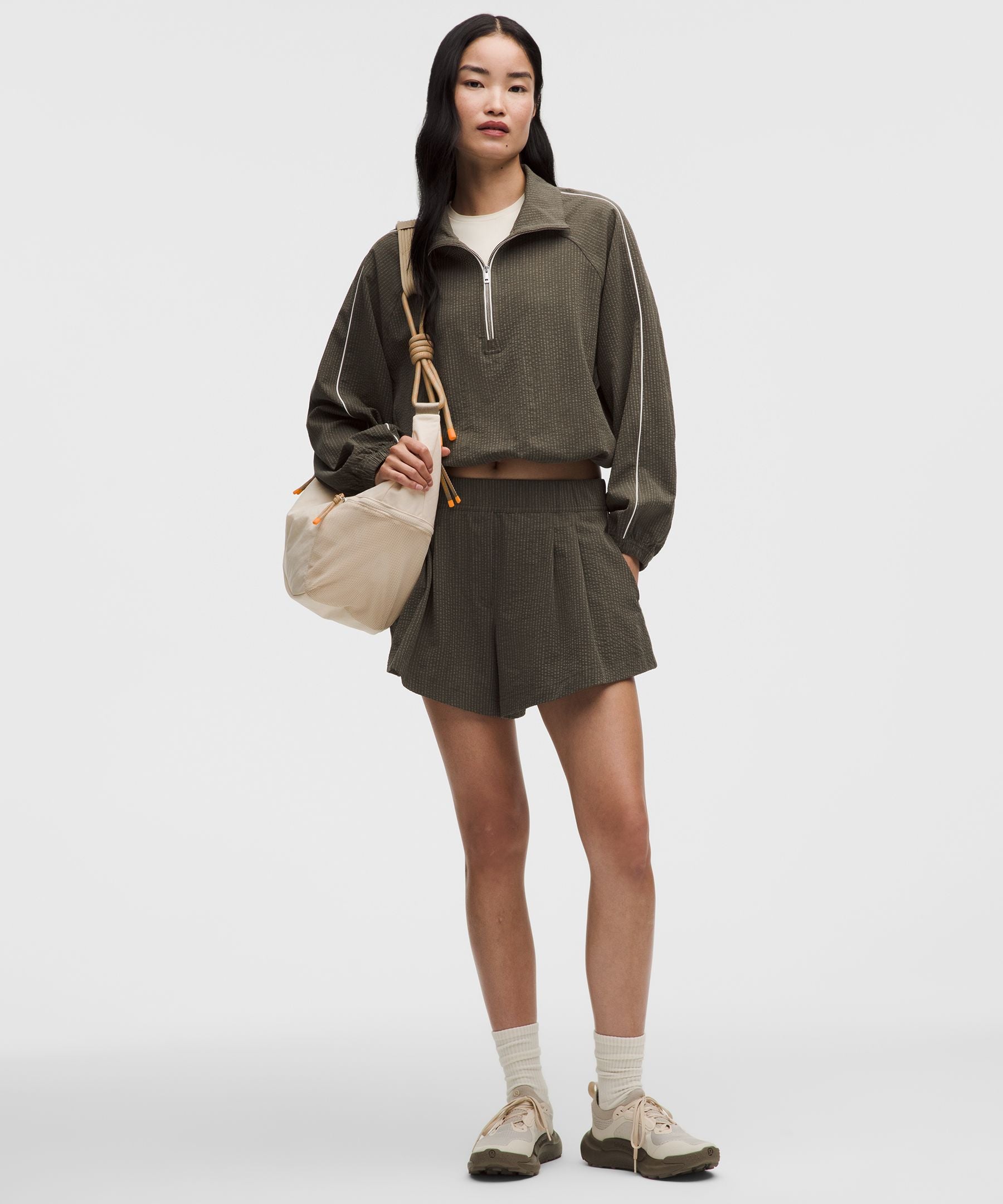 Lululemon Seersucker WovenAir Funnel-Neck Half Zip