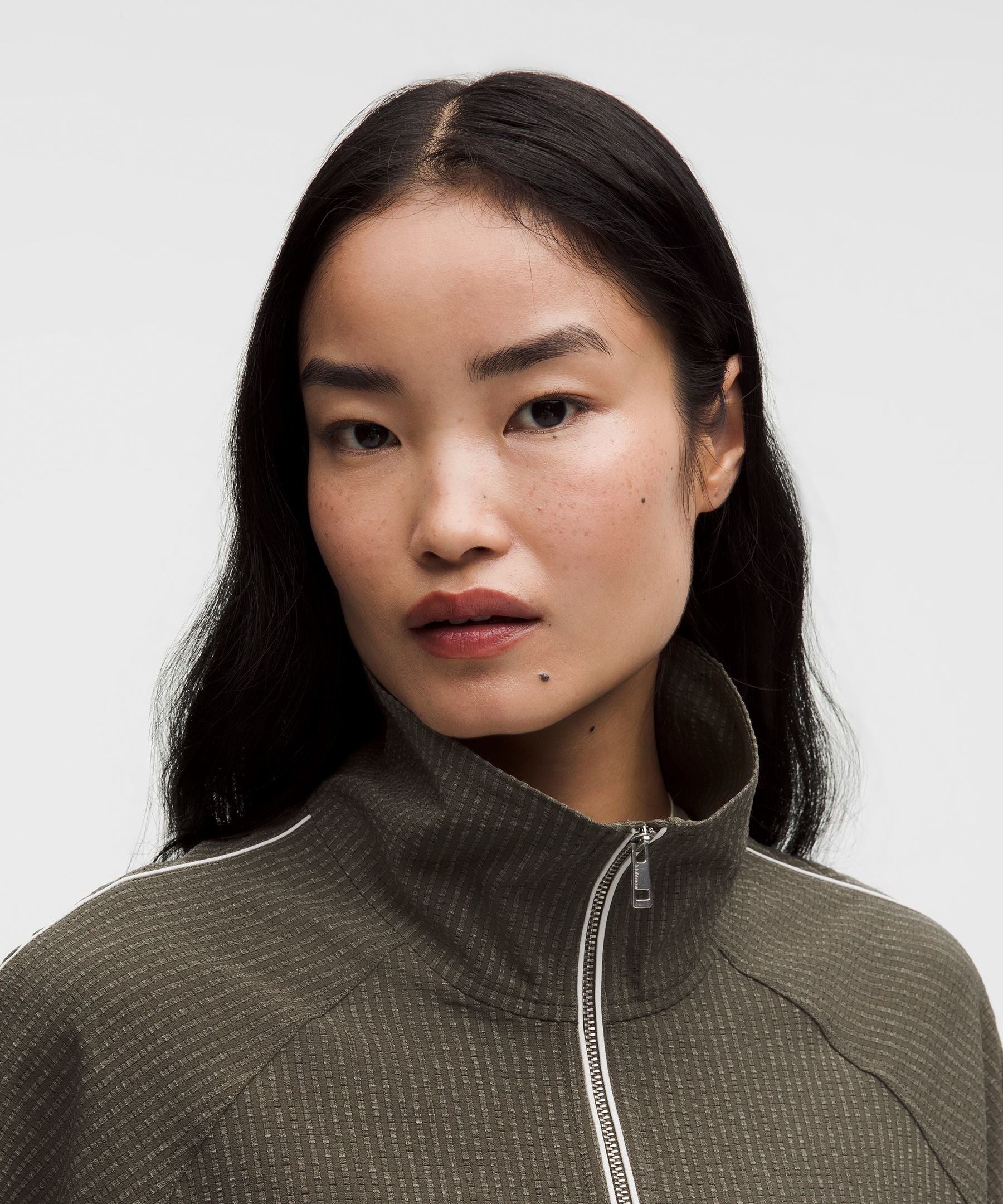 Lululemon Seersucker WovenAir Funnel-Neck Half Zip