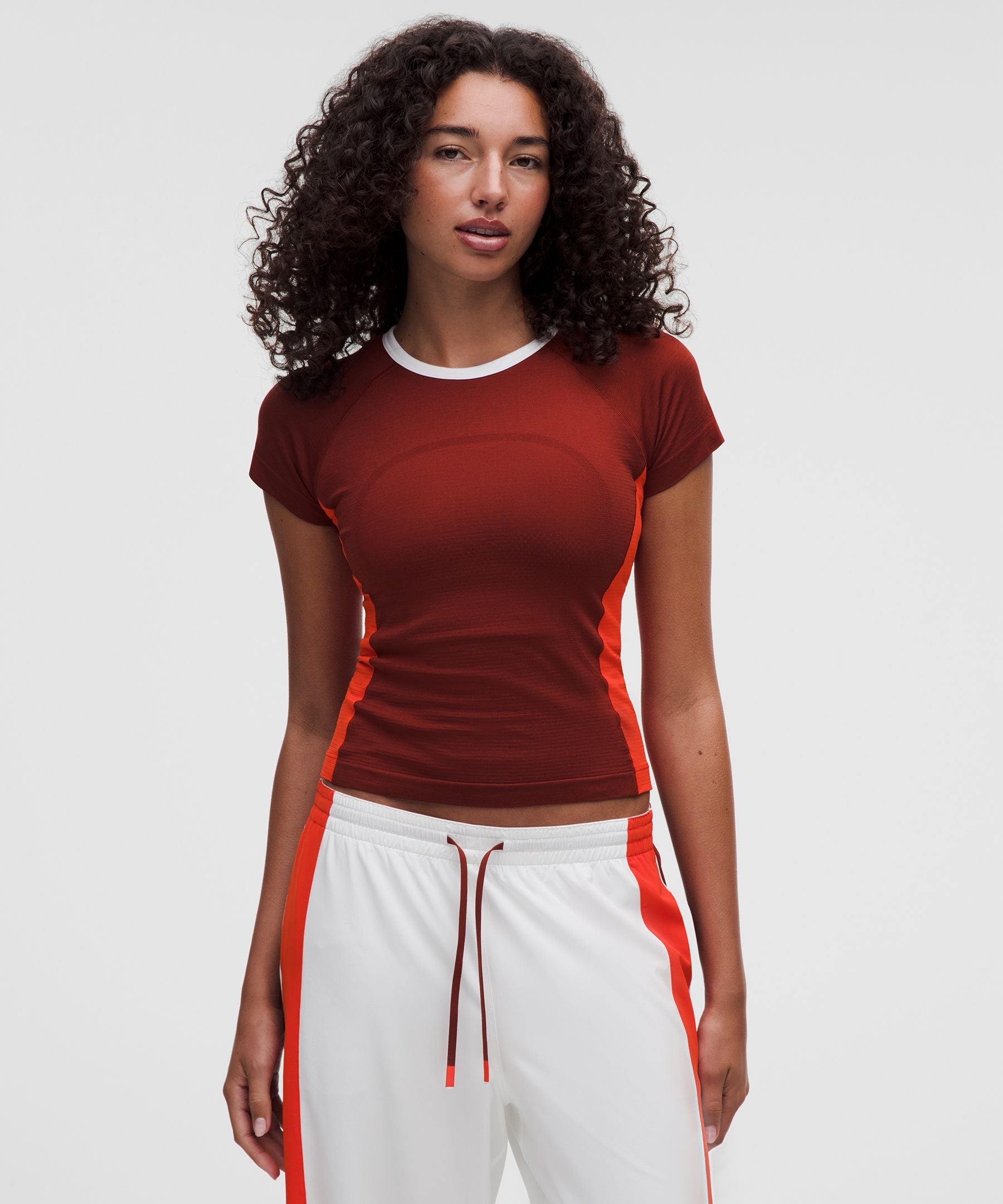 Lululemon Women's Swiftly Tech Short-Sleeve Shirt 2.0 Waist Length *Colourblock