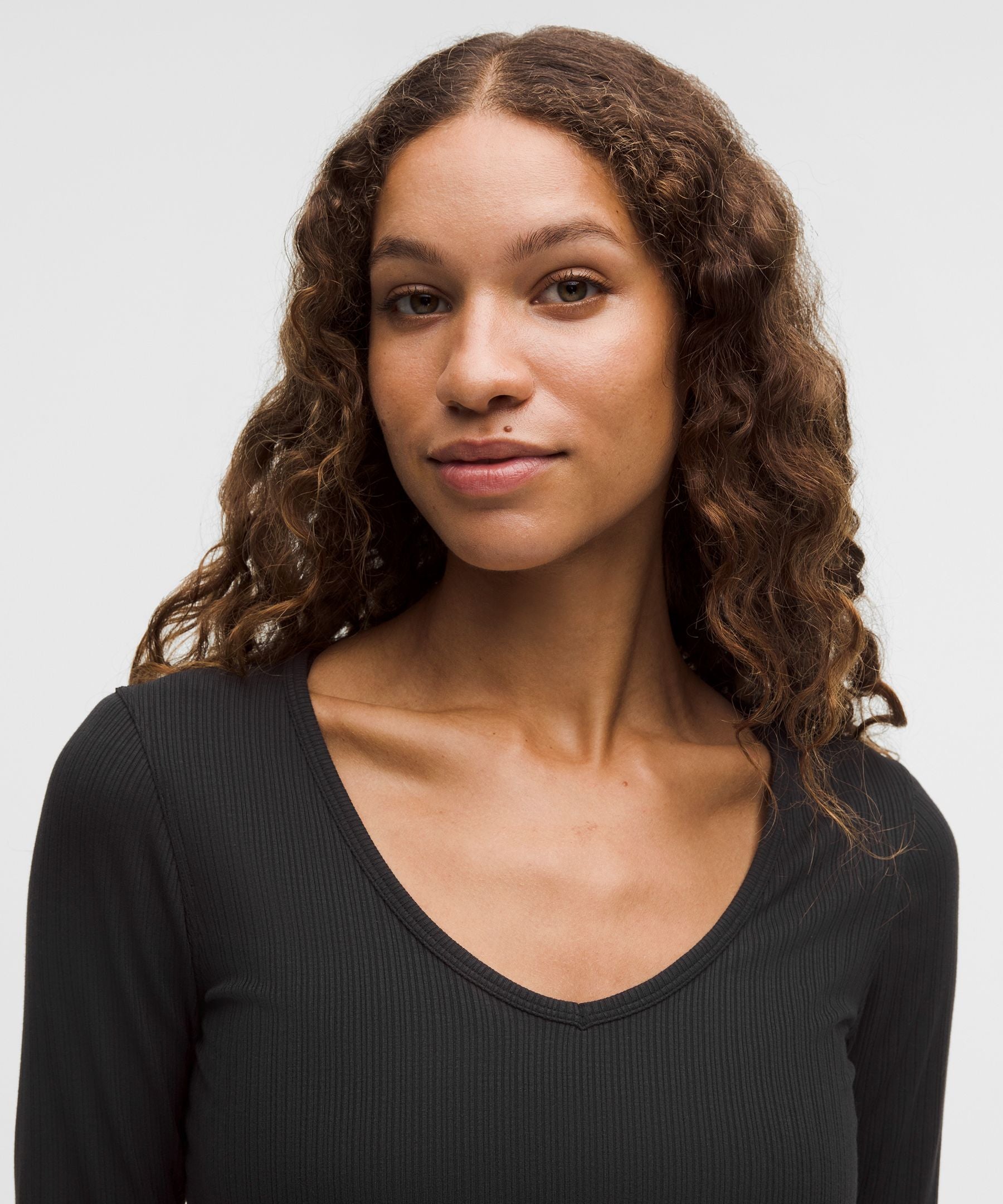 Lululemon Women's Hold Tight Micro-Rib V-Neck Long-Sleeve Shirt