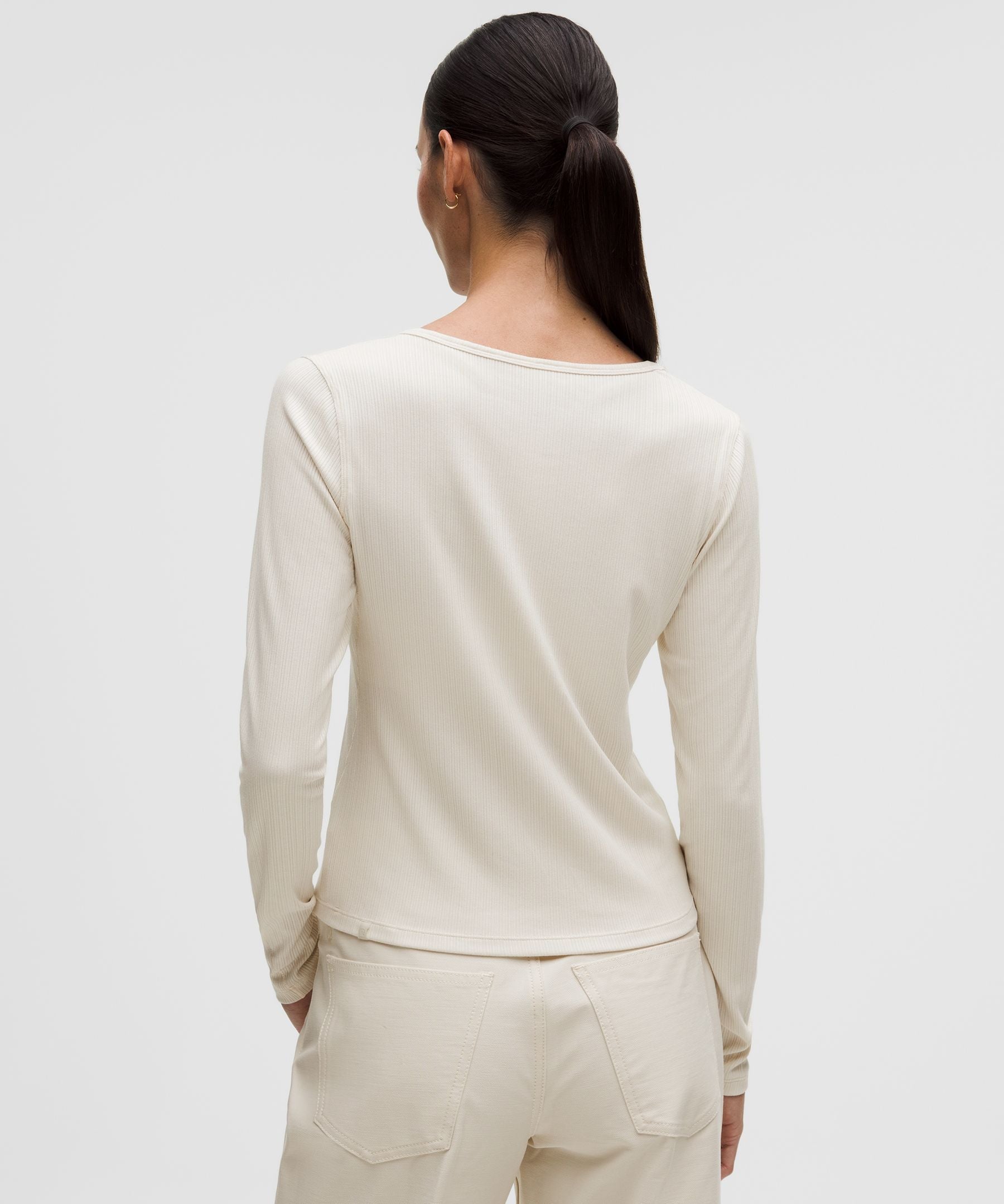 Lululemon Women's Hold Tight Micro-Rib V-Neck Long-Sleeve Shirt