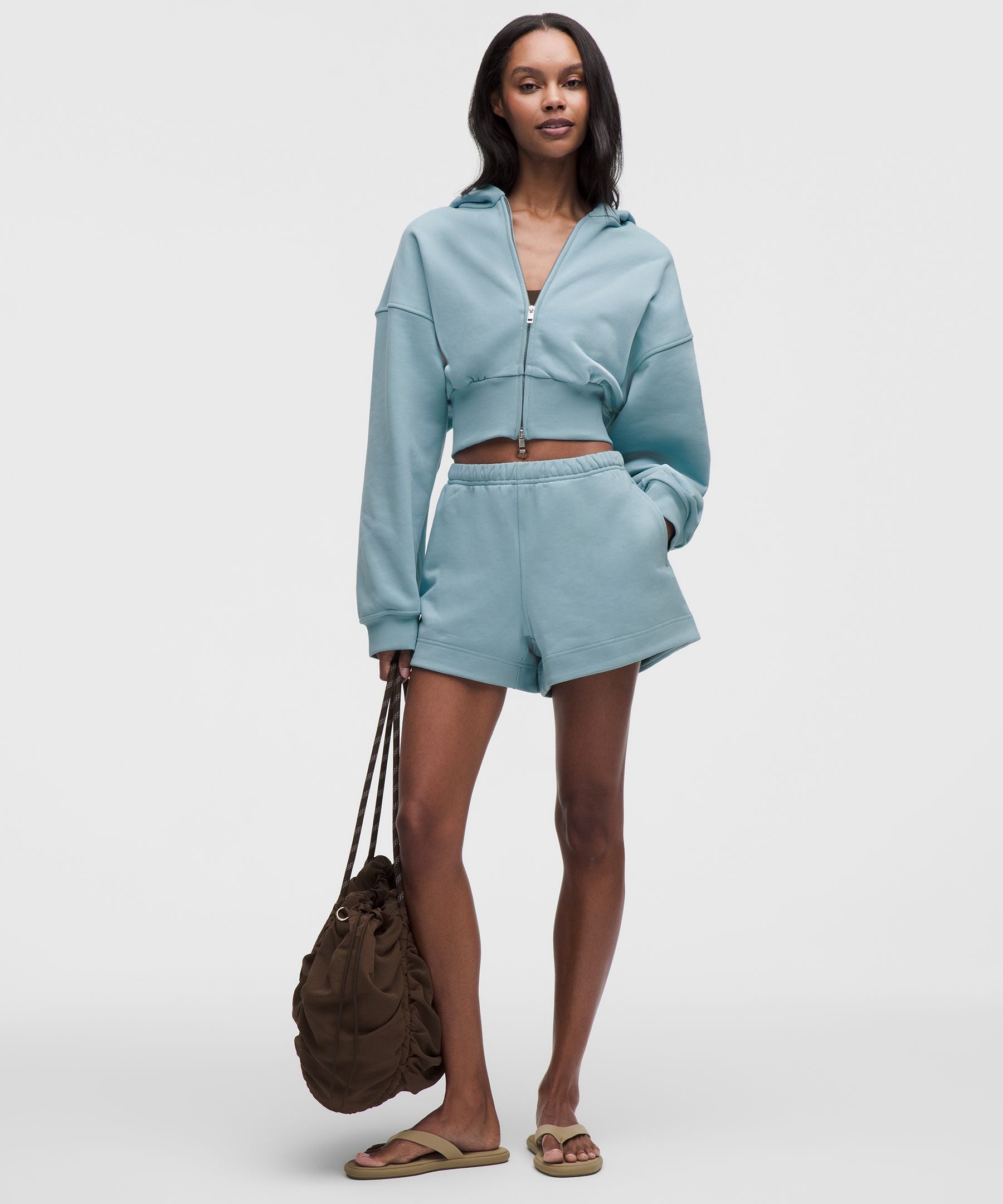Lululemon French Terry Cropped Full-Zip Hoodie