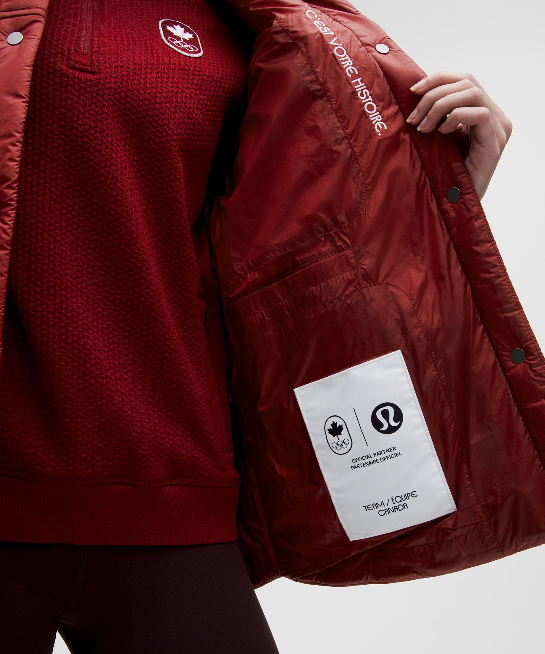 Lululemon Women's Team Canada Women's Nylon Taffeta Insulated Shacket *COC Logo