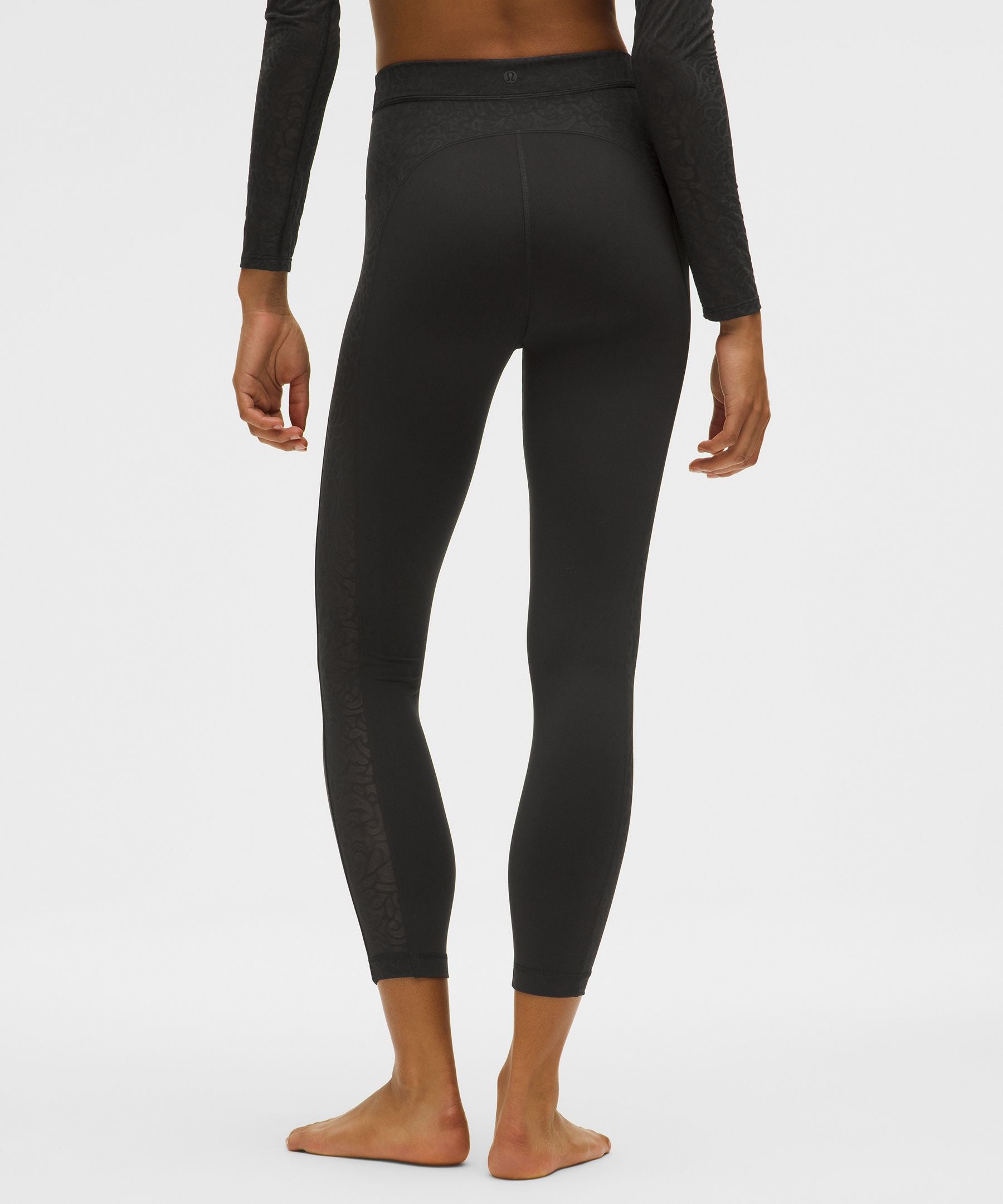 Lululemon Women's Paisley Sheer Lace Jacquard Panelled High-Rise Tight 25"