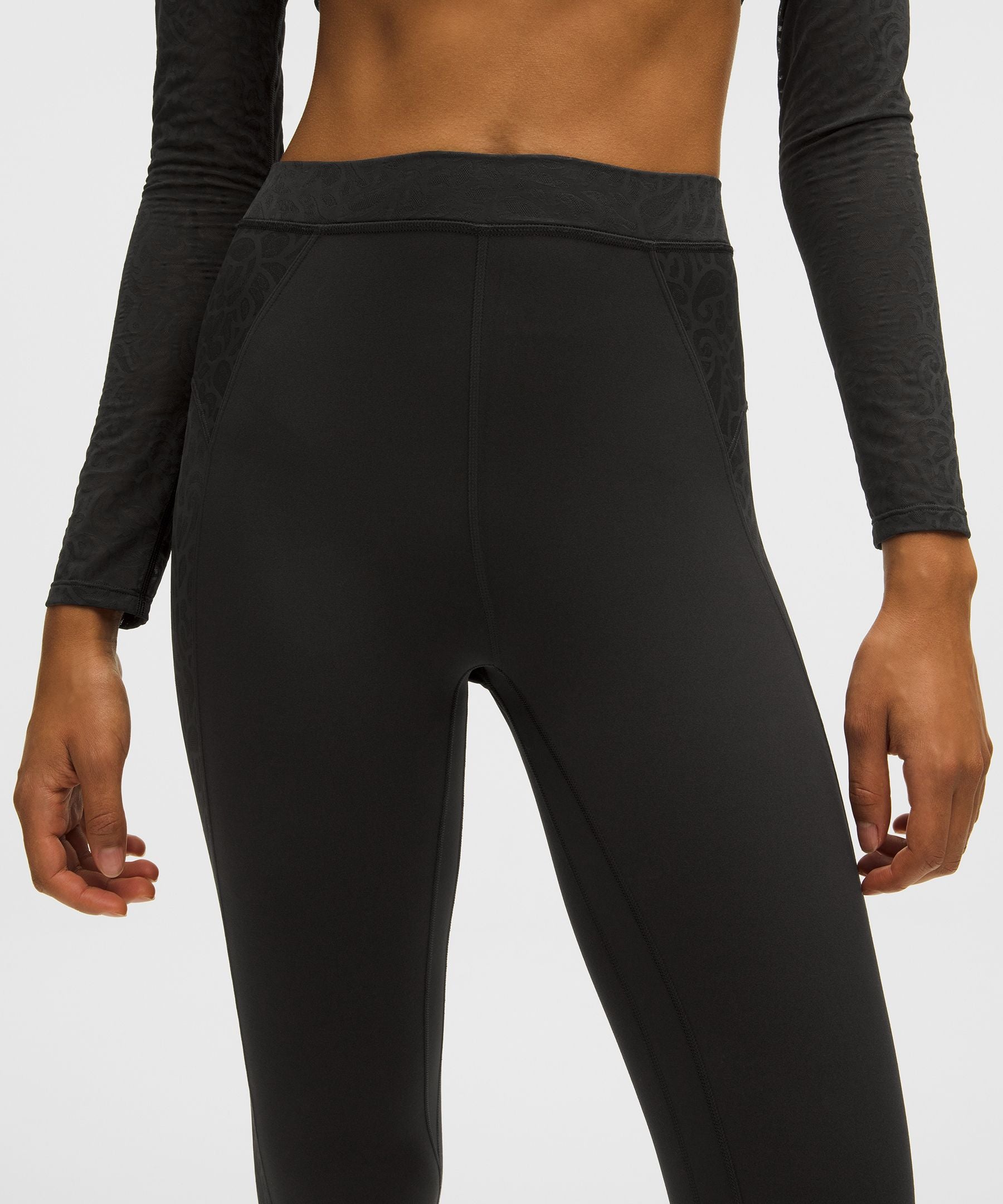 Lululemon Women's Paisley Sheer Lace Jacquard Panelled High-Rise Tight 25"