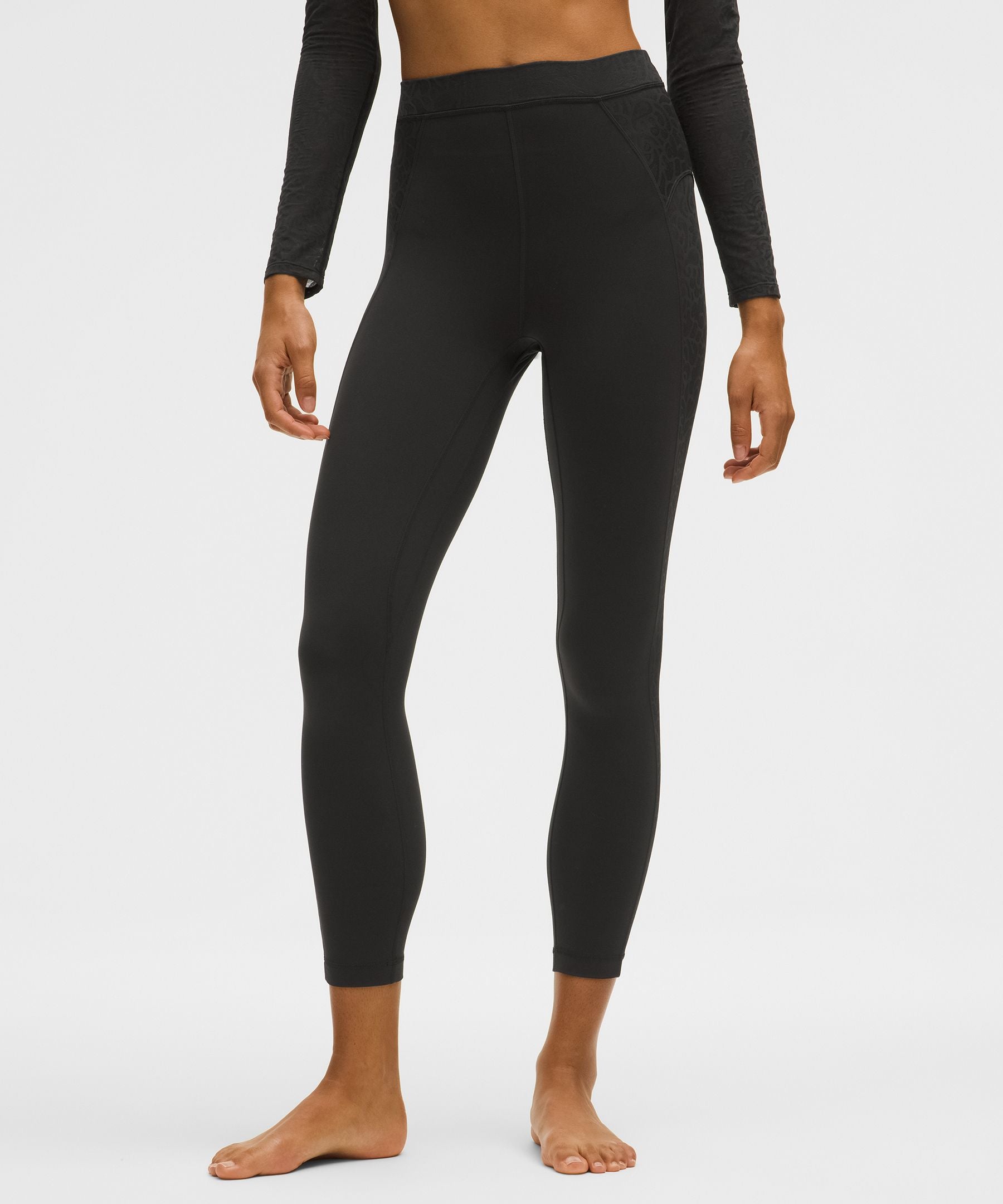 Lululemon Women's Paisley Sheer Lace Jacquard Panelled High-Rise Tight 25"