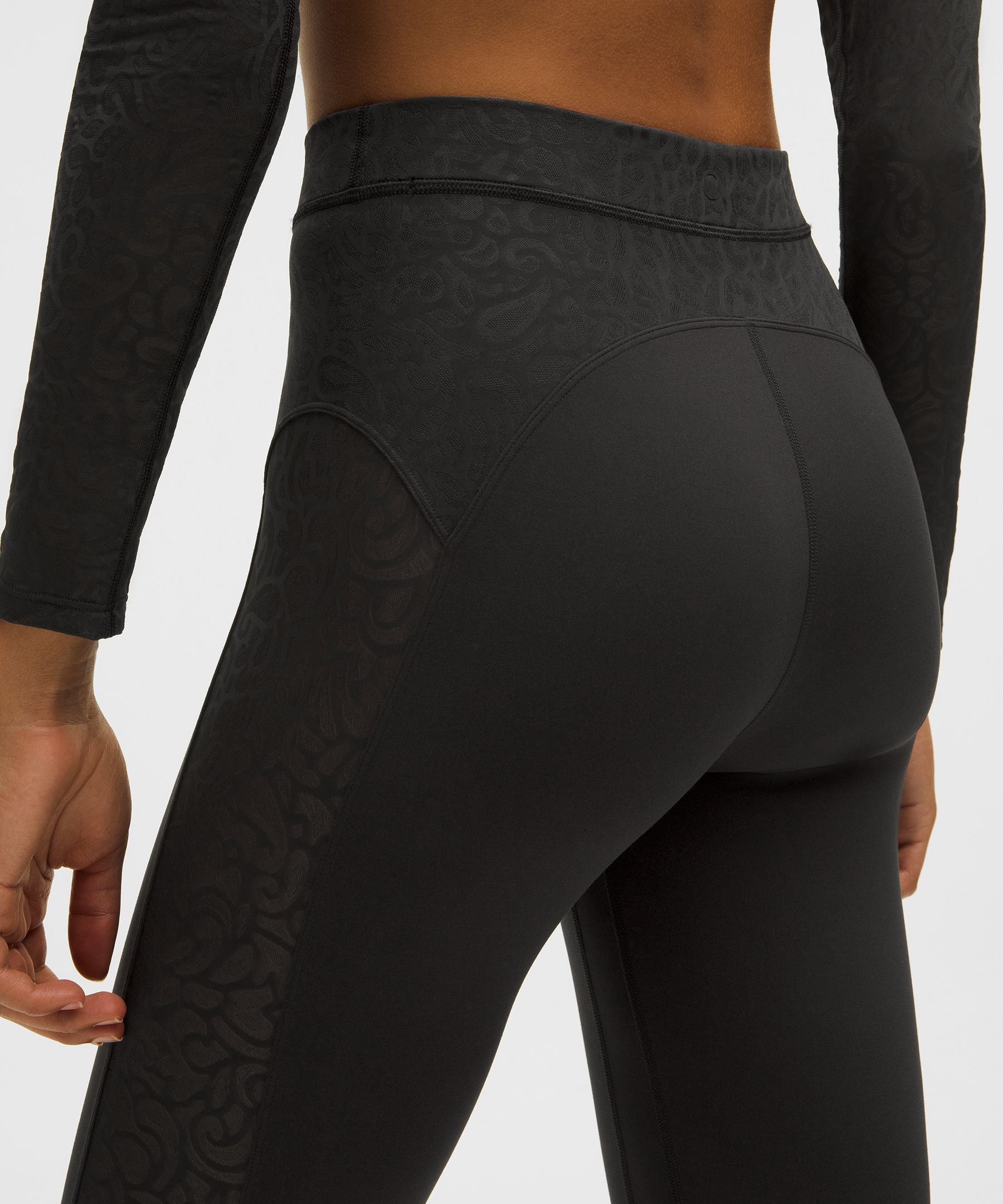 Lululemon Women's Paisley Sheer Lace Jacquard Panelled High-Rise Tight 25"