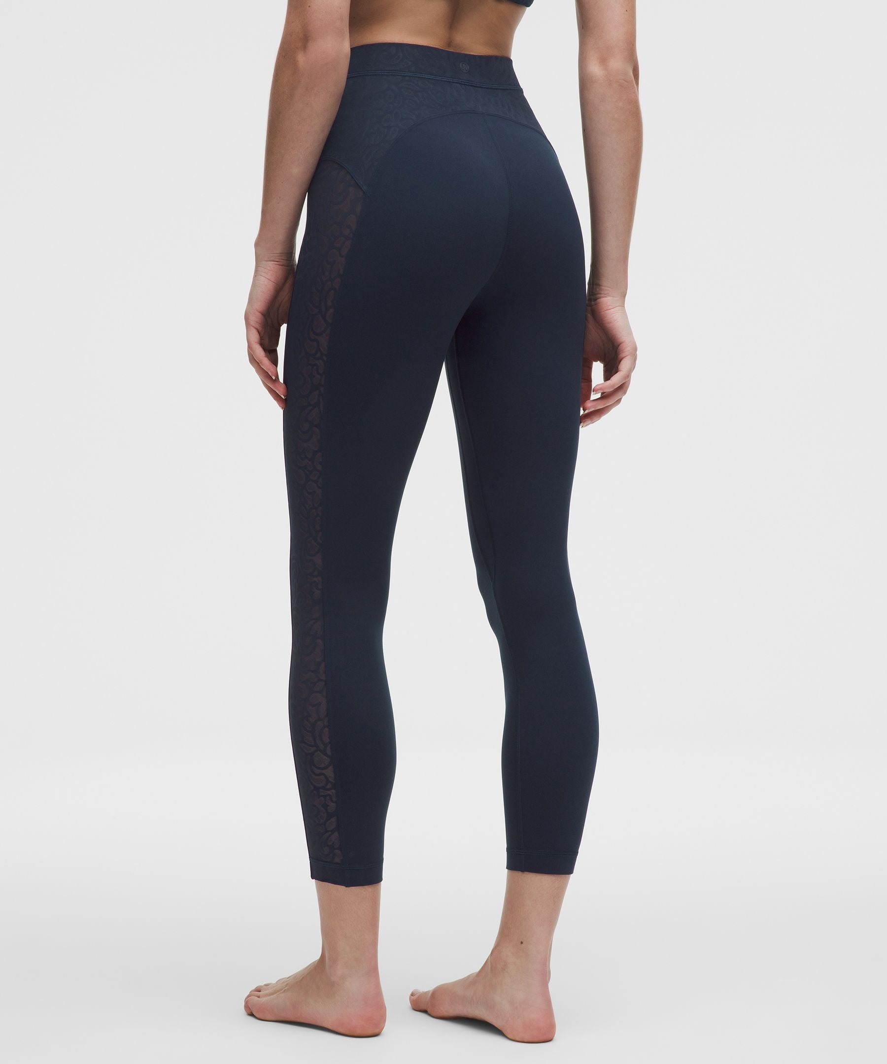 Lululemon Women's Paisley Sheer Lace Jacquard Panelled High-Rise Tight 25"