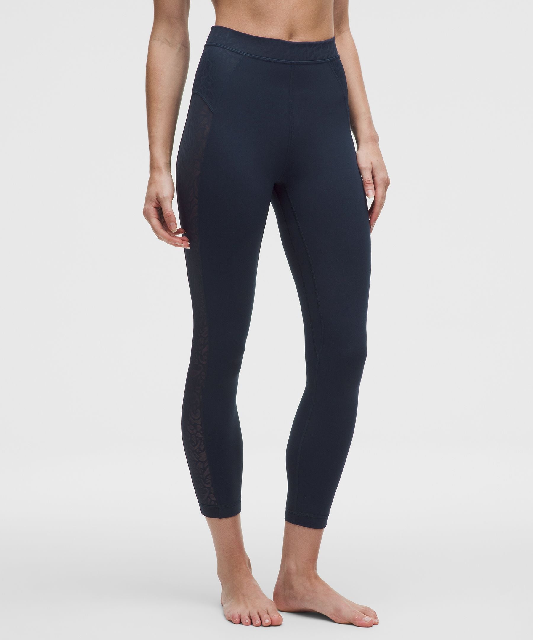 Lululemon Women's Paisley Sheer Lace Jacquard Panelled High-Rise Tight 25"