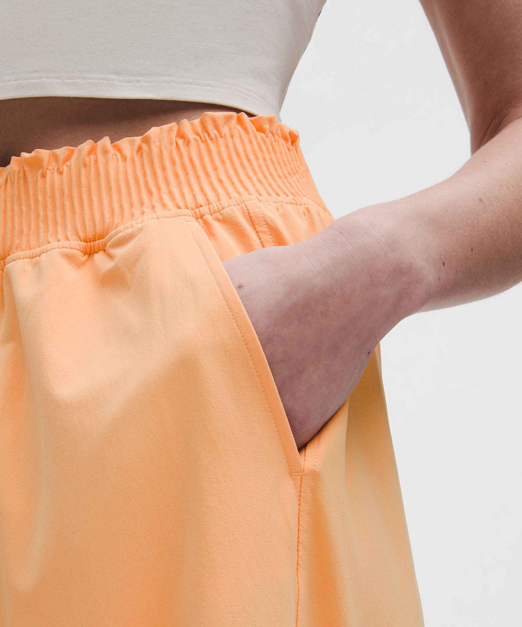 Lululemon Stretch Woven Ruffle-Waist Wide-Leg Cropped Pant