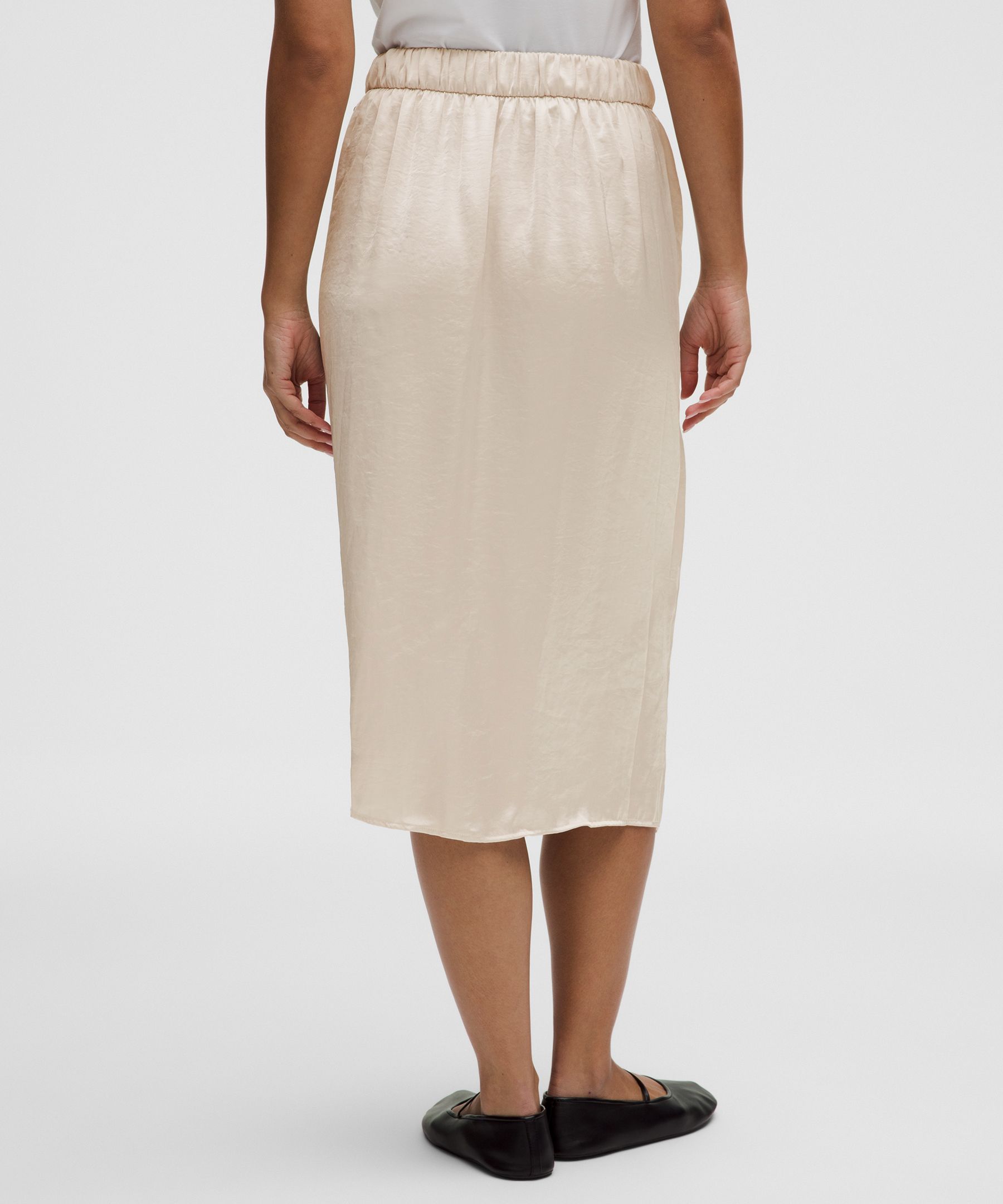 Lululemon Logo Charm Satin Waist-Tie Midi Skirt