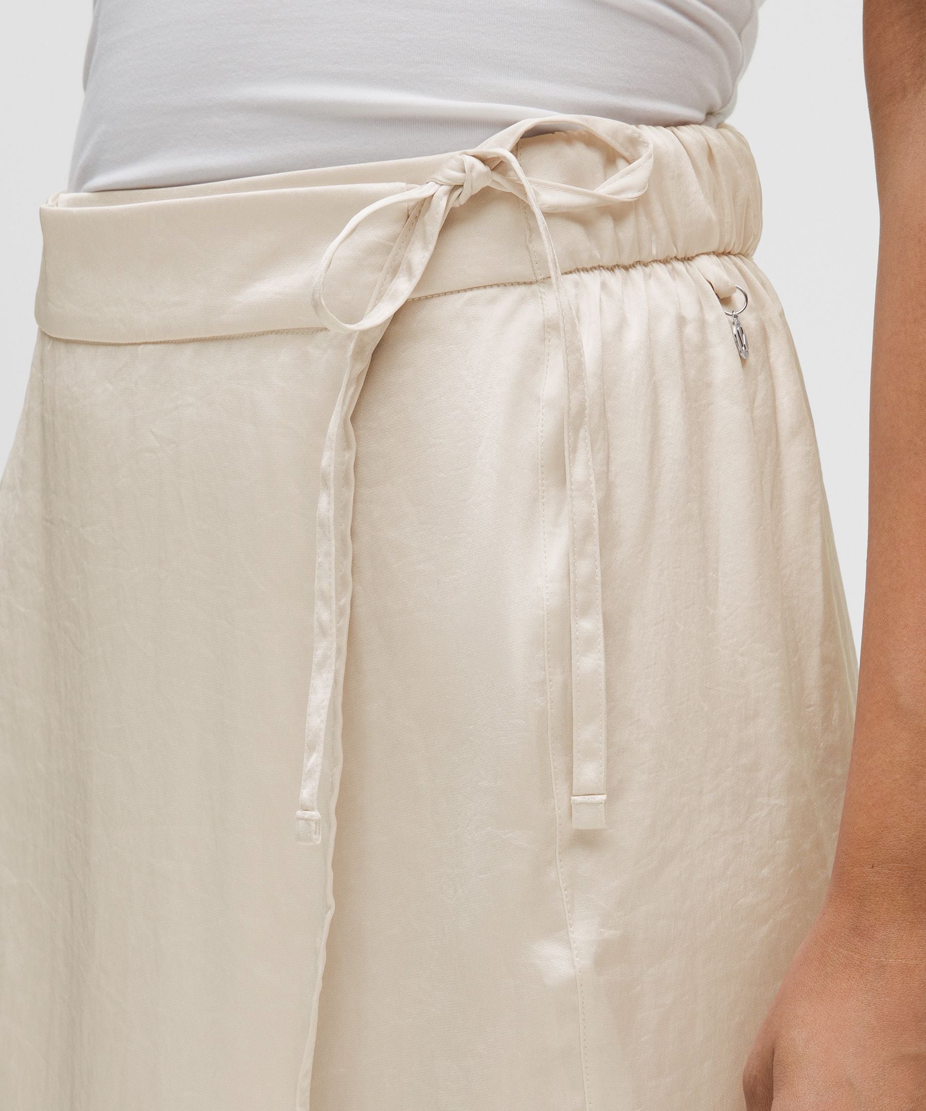 Lululemon Logo Charm Satin Waist-Tie Midi Skirt