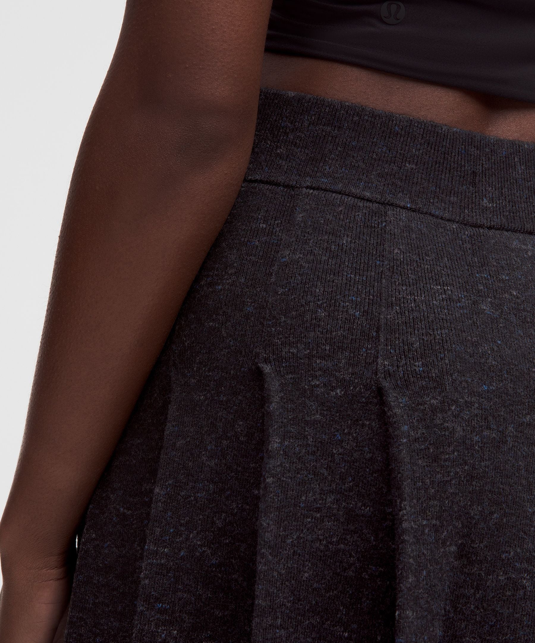 Lululemon Ribbed Merino Wool Mid-Rise Pleated Skirt