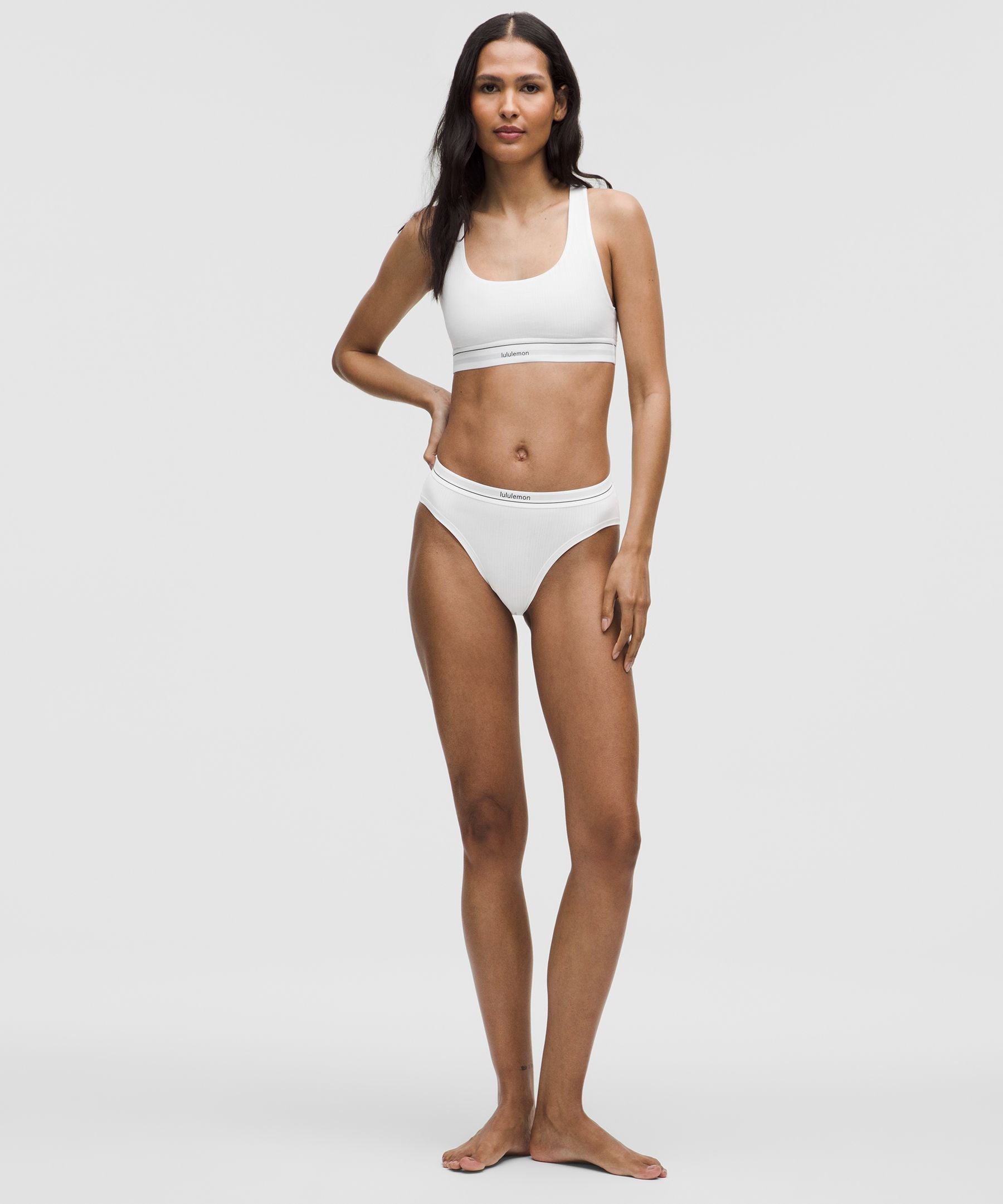 Lululemon Stretch Cotton Ribbed Logo Super-High-Rise Bikini Underwear
