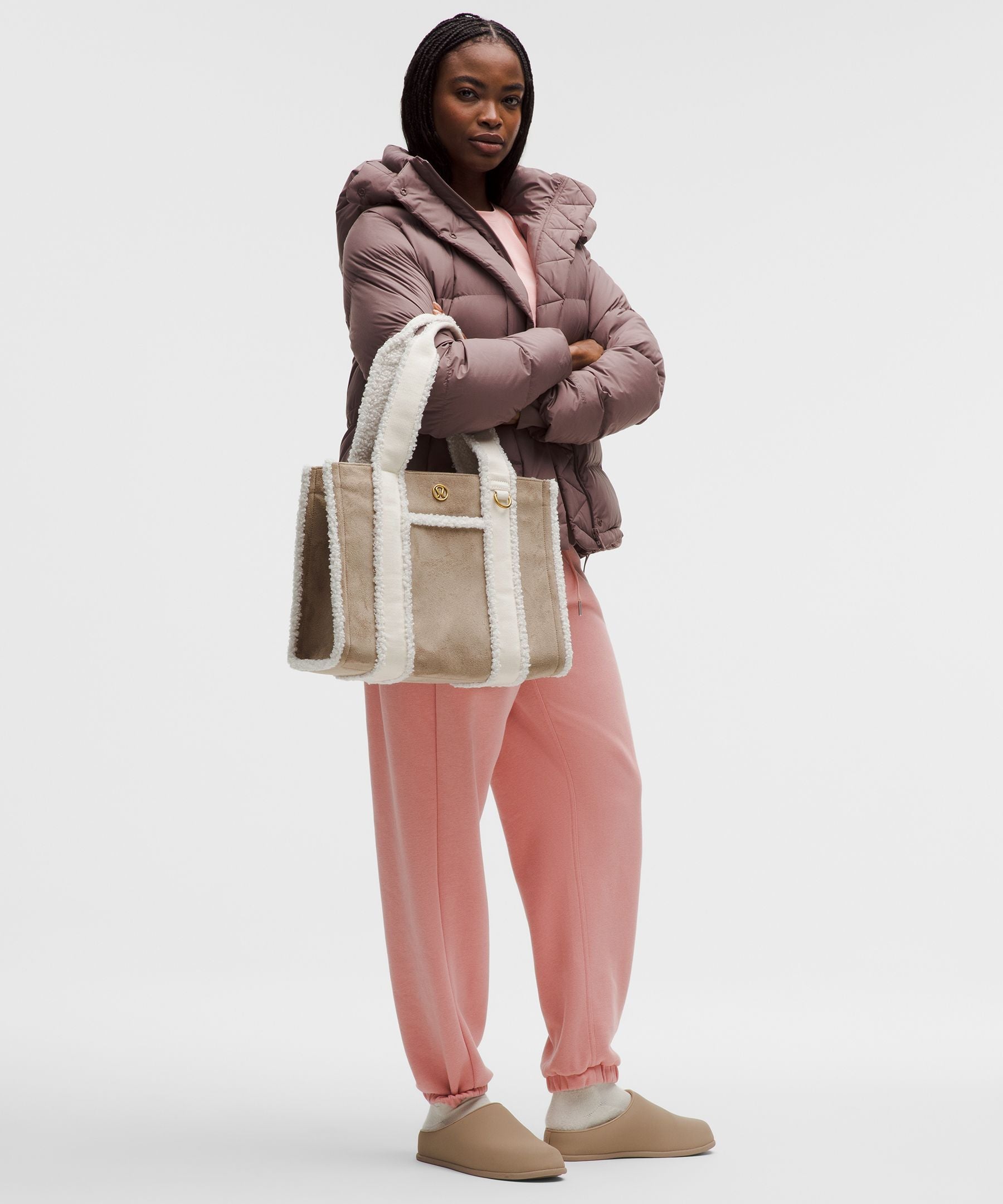 Lululemon Boxy Tote Bag 10L *Faux Shearling Trims