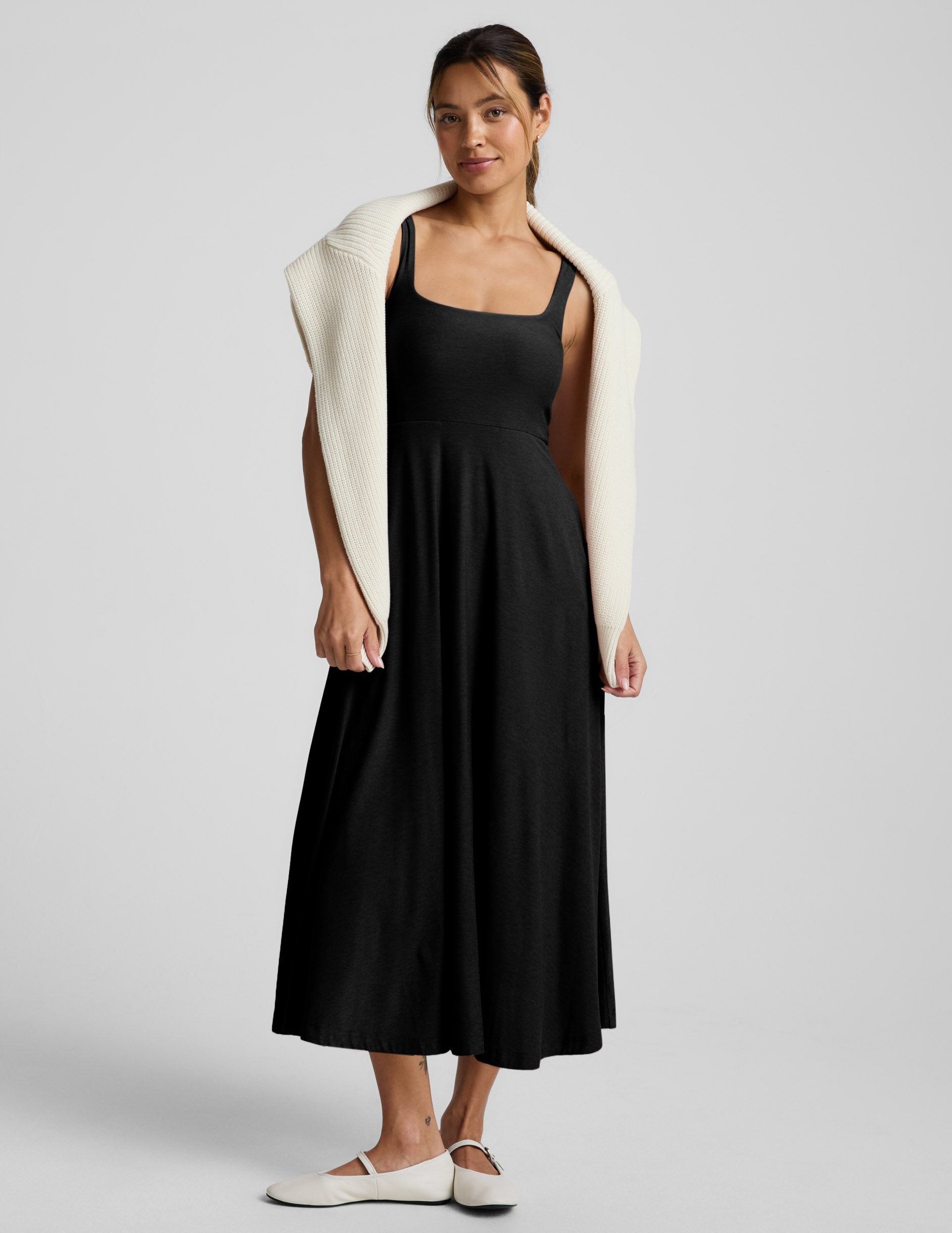 Beyond Yoga Featherweight At The Ready Square Neck Midi Dress Women's   Kicks Machine