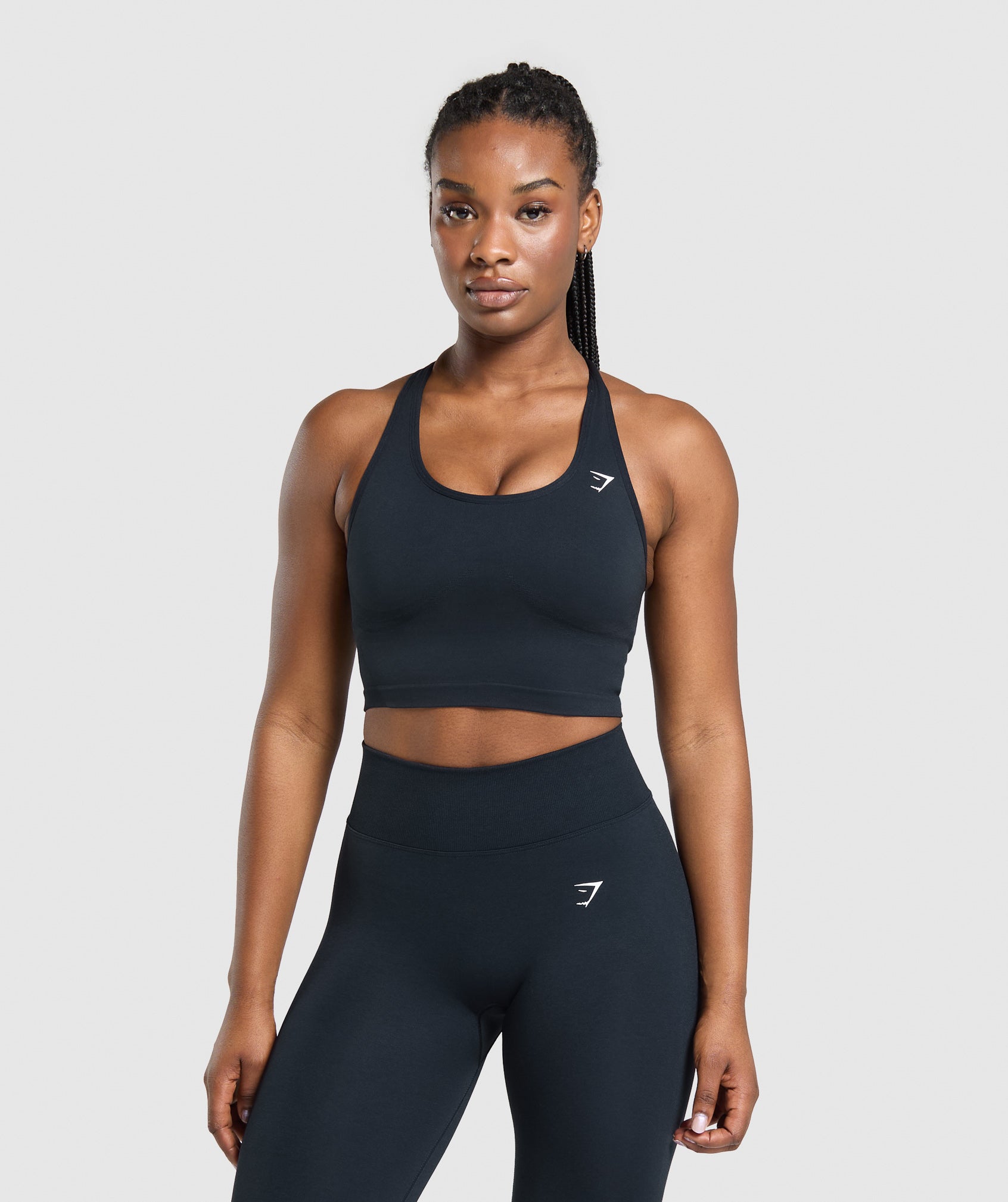 Women's Gymshark Lift Seamless Midi Tank With Shelf Midnight Blue - Main Image