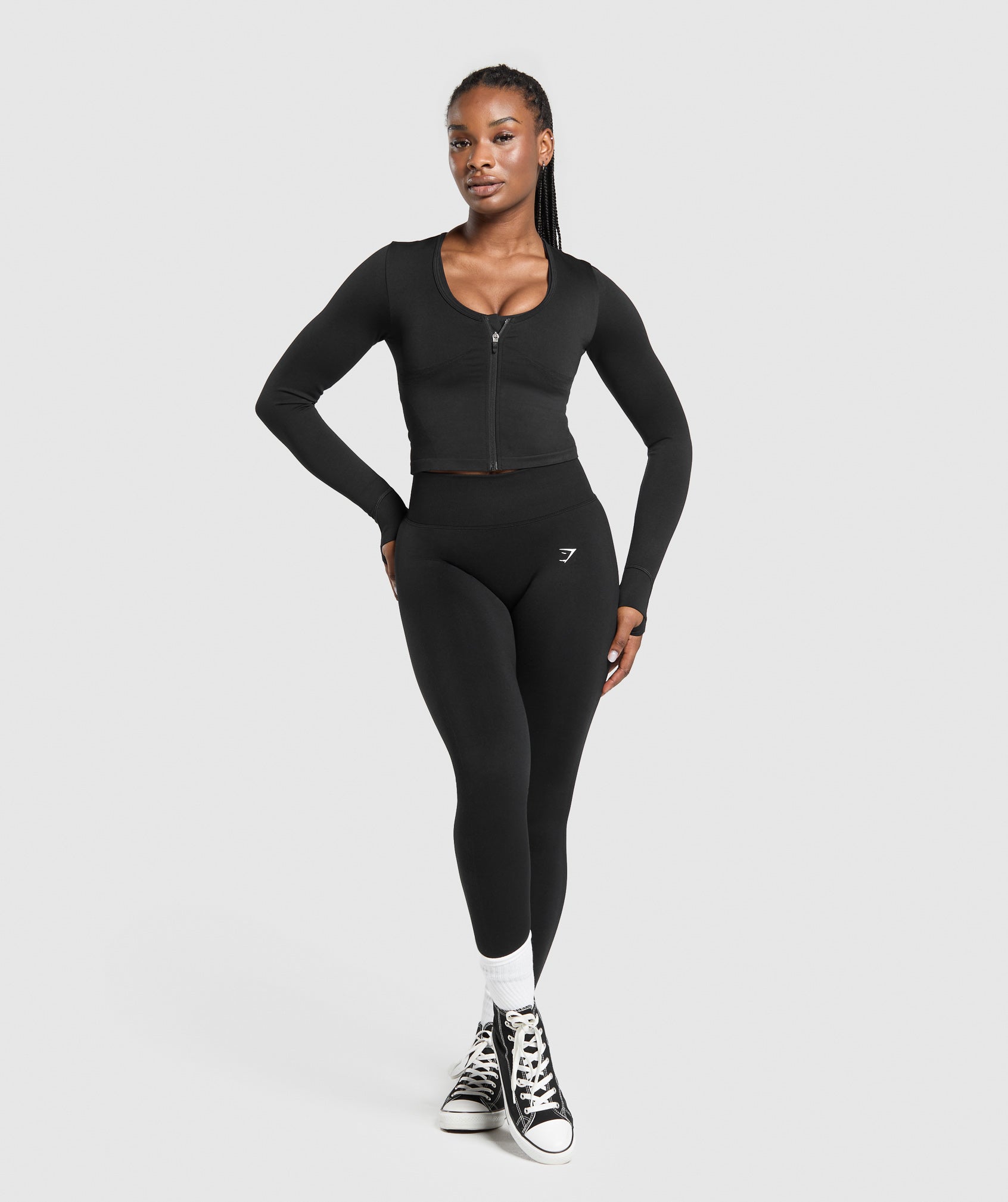 Women's Gymshark Lift Seamless Zip Up Jacket Black