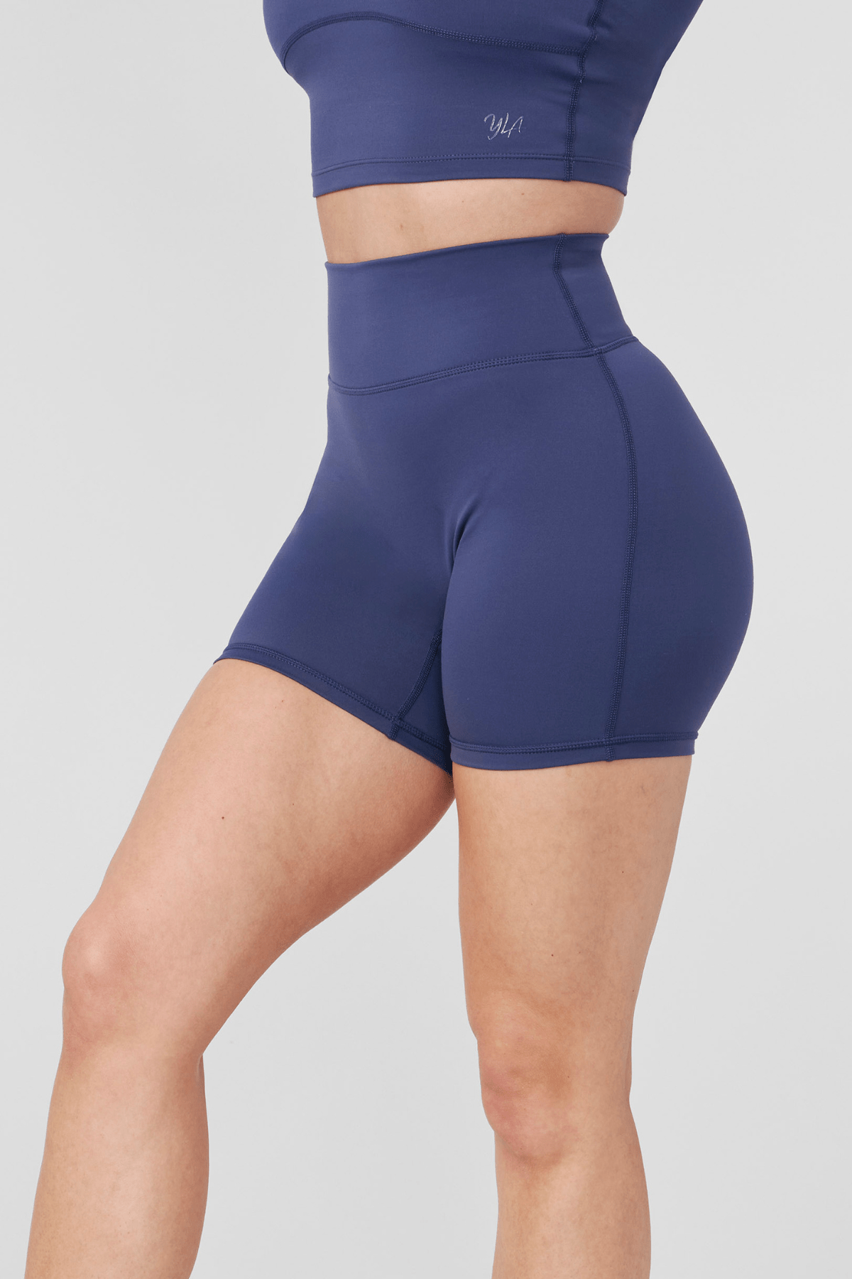 YoungLA W109 Level Up Biker Short Forget me Not Blue