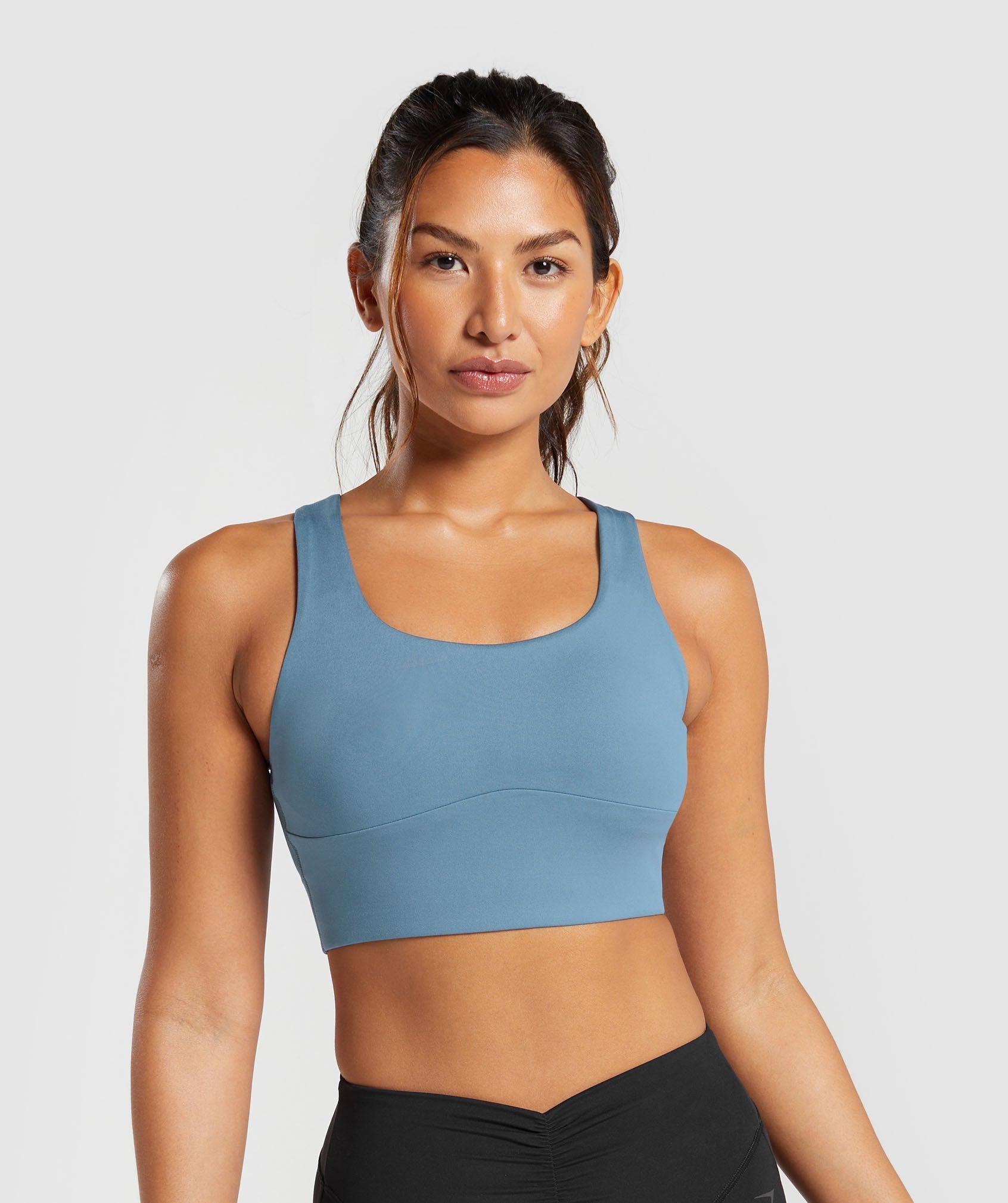 Women's Gymshark Longline Sports Bra Faded Blue