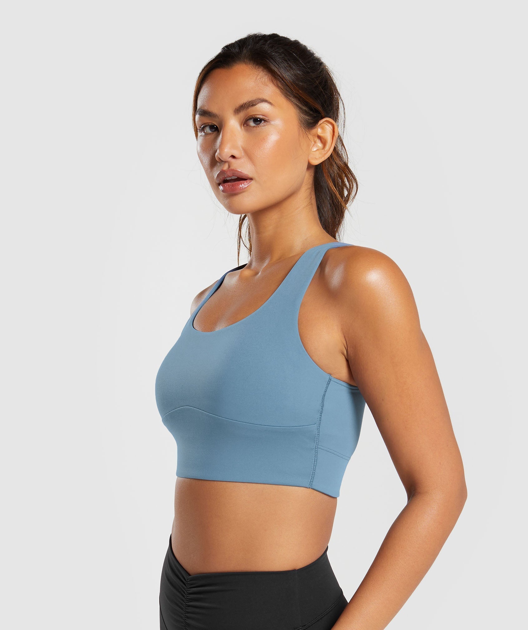 Women's Gymshark Longline Sports Bra Faded Blue