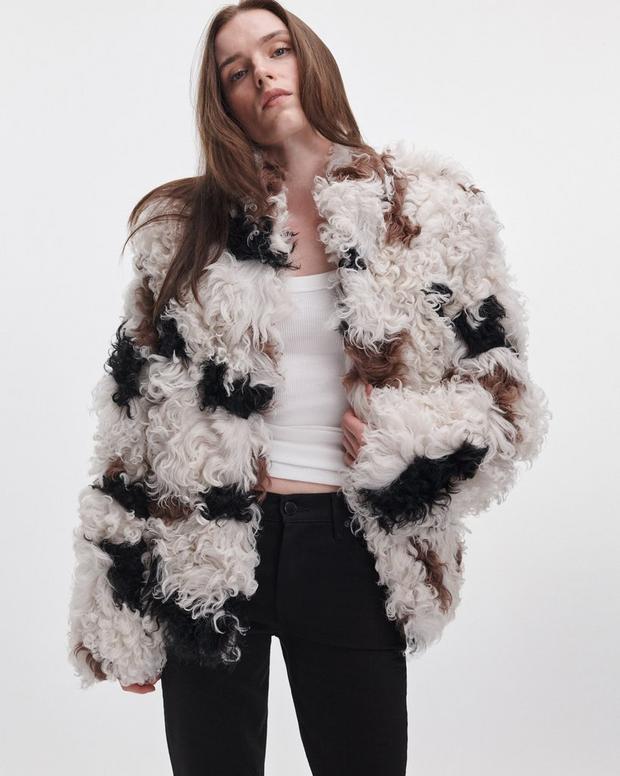 Rag & Bone Lori Patchwork Shearling Coat
