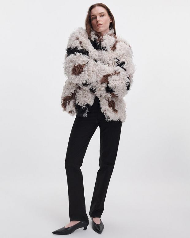 Rag & Bone Lori Patchwork Shearling Coat