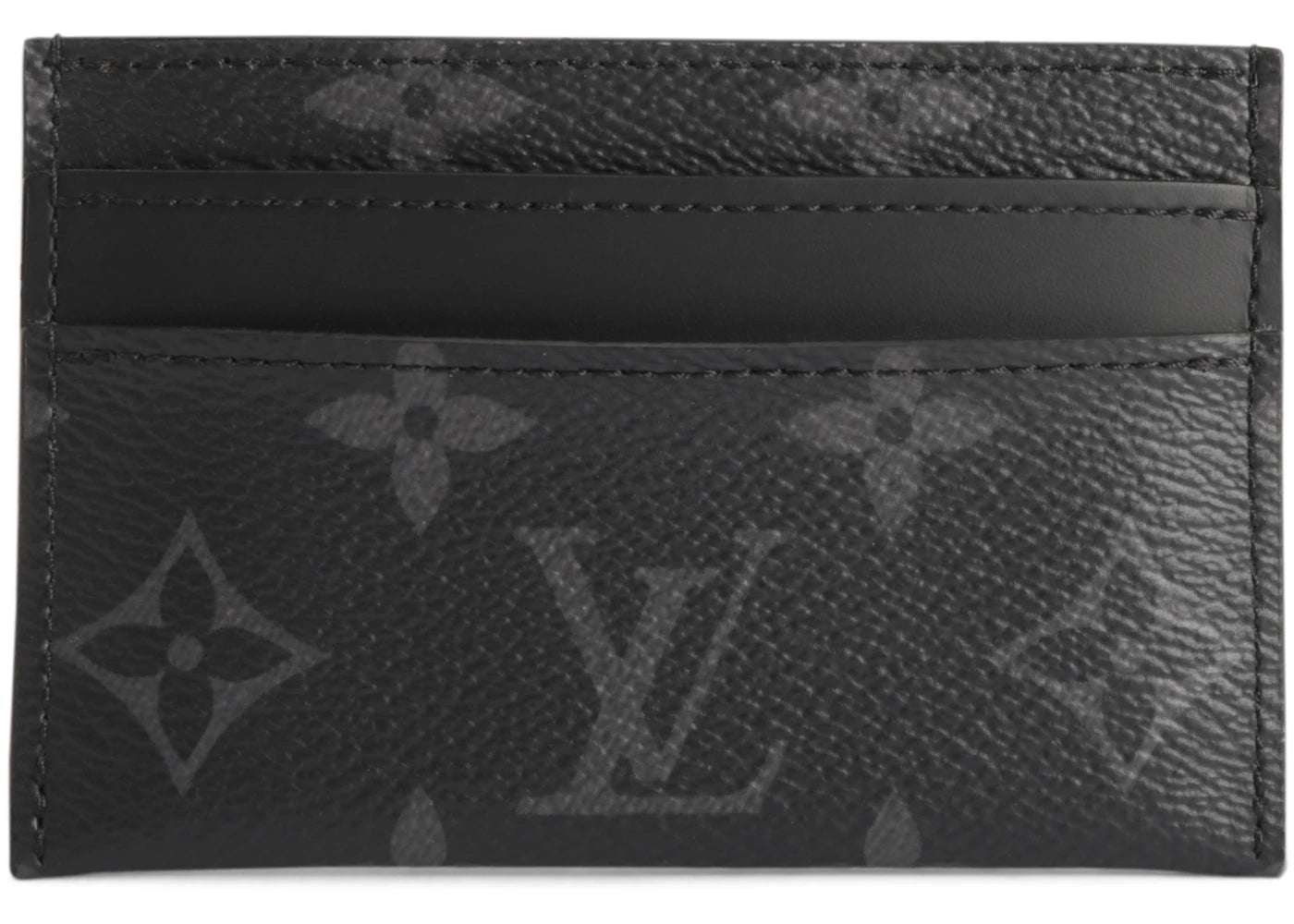 Louis Vuitton Card Holder Porte Cartes Double Monogram Eclipse Black/Grey  One Size