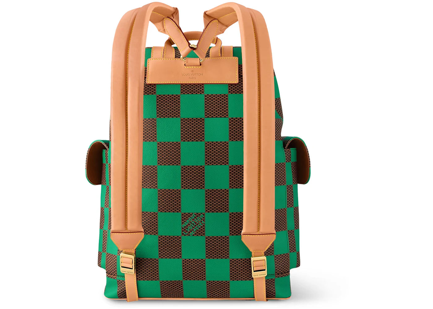 louis vuitton christopher mm backpack damier pop green