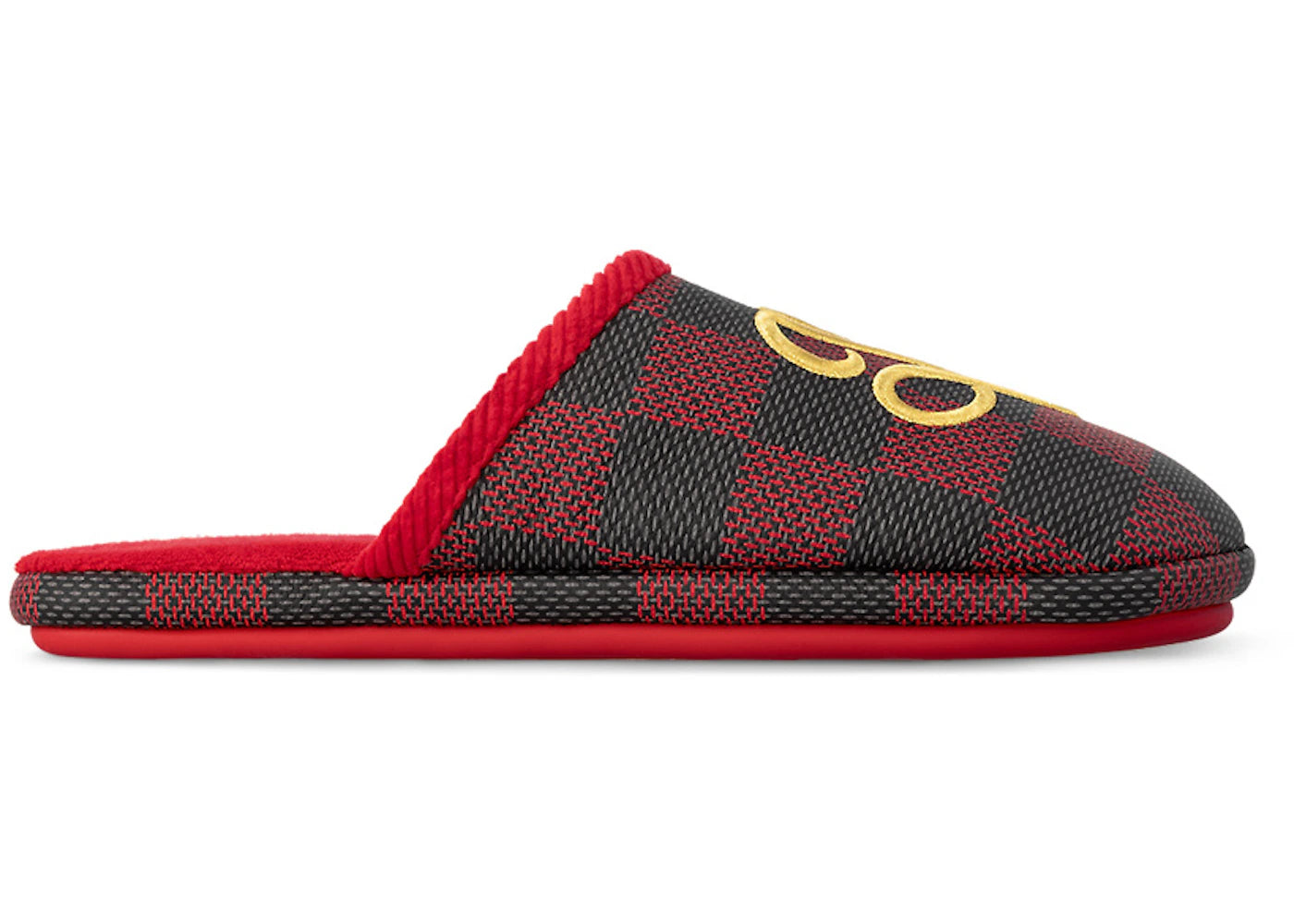 louis vuitton lv palace slipper damier pop red