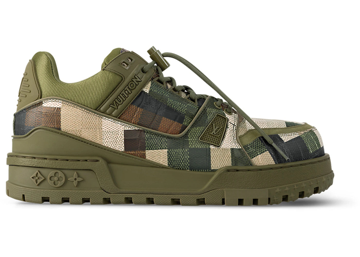 LOUIS VUITTON / シューズ/M/KHK/FA0130 Louis Vuitton Lv Trainer Maxi Sneaker Green Damoflage Damier
