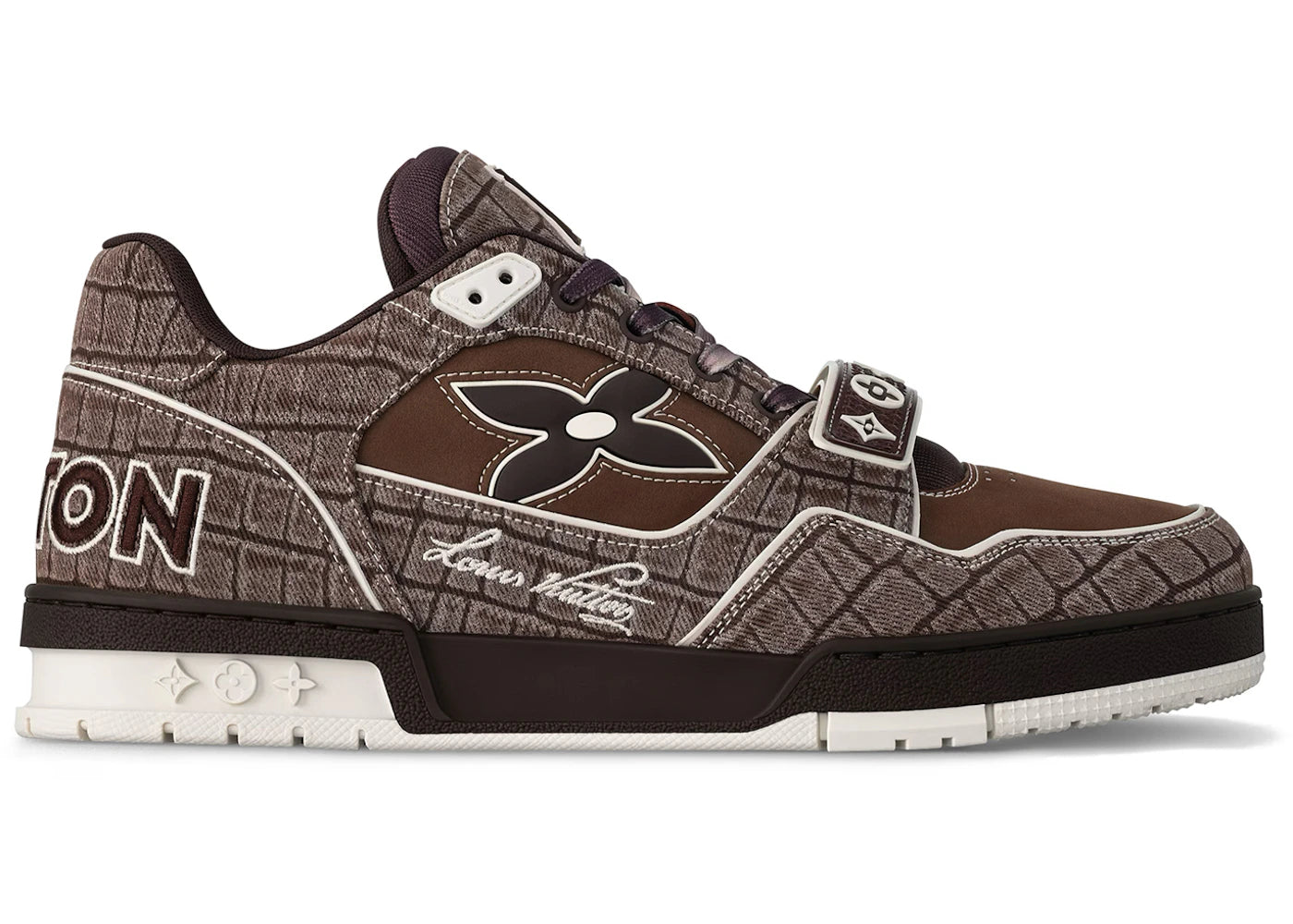 靴 LOUIS VUITTON Limited Crocodile Louis Vuitton Lv Trainer Mocha Brown Crocodile India | Kicks Machine