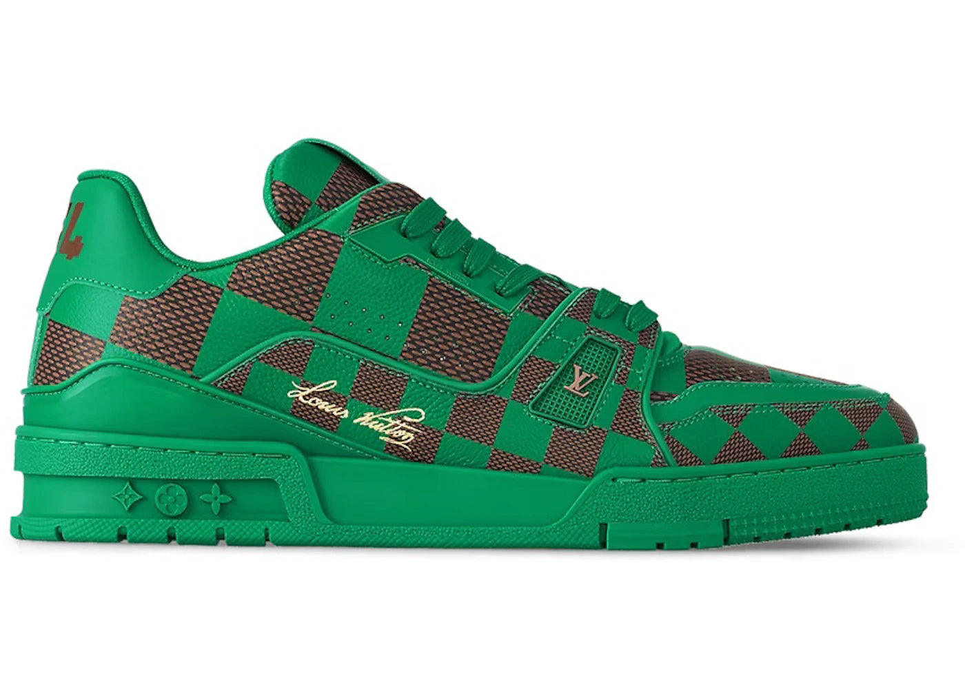 Louis Vuitton Lv Trainer Sneaker Damier Pop Green