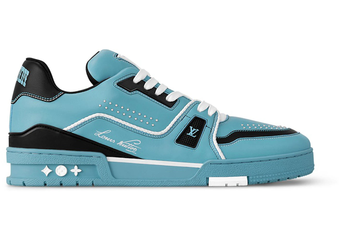 louis vuitton lv trainer teal blue black