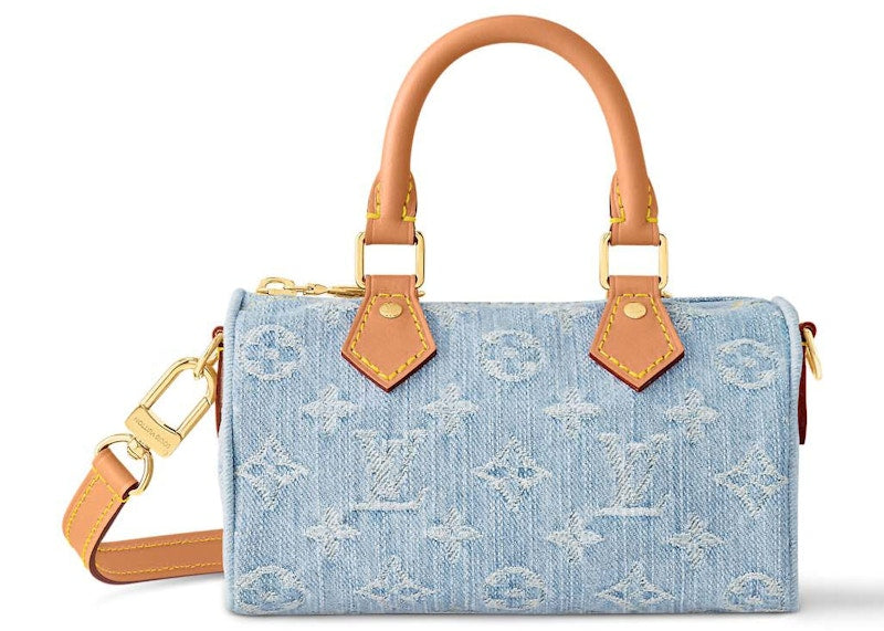 Louis Vuitton Nano Speedy Sky Blue Denim One Size