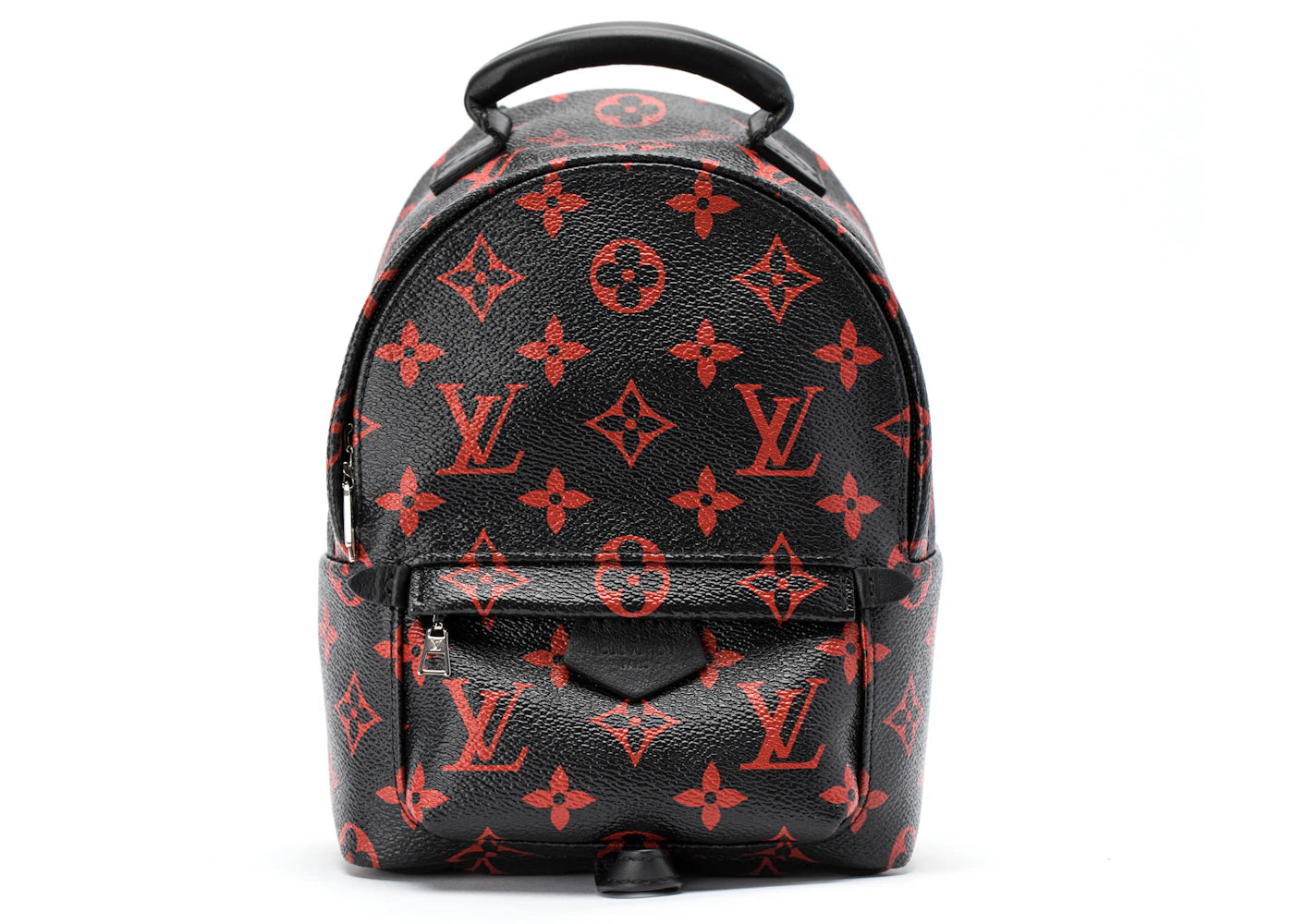dark red mini backpack Louis Vuitton Backpack Palm Springs Monogram Infrarouge Mini Black Red