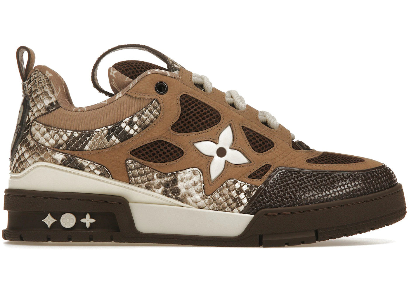 louis vuitton skate sneaker brown snakeskin
