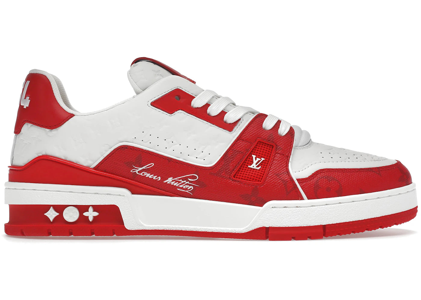 louis vuitton trainer #54 signature red white