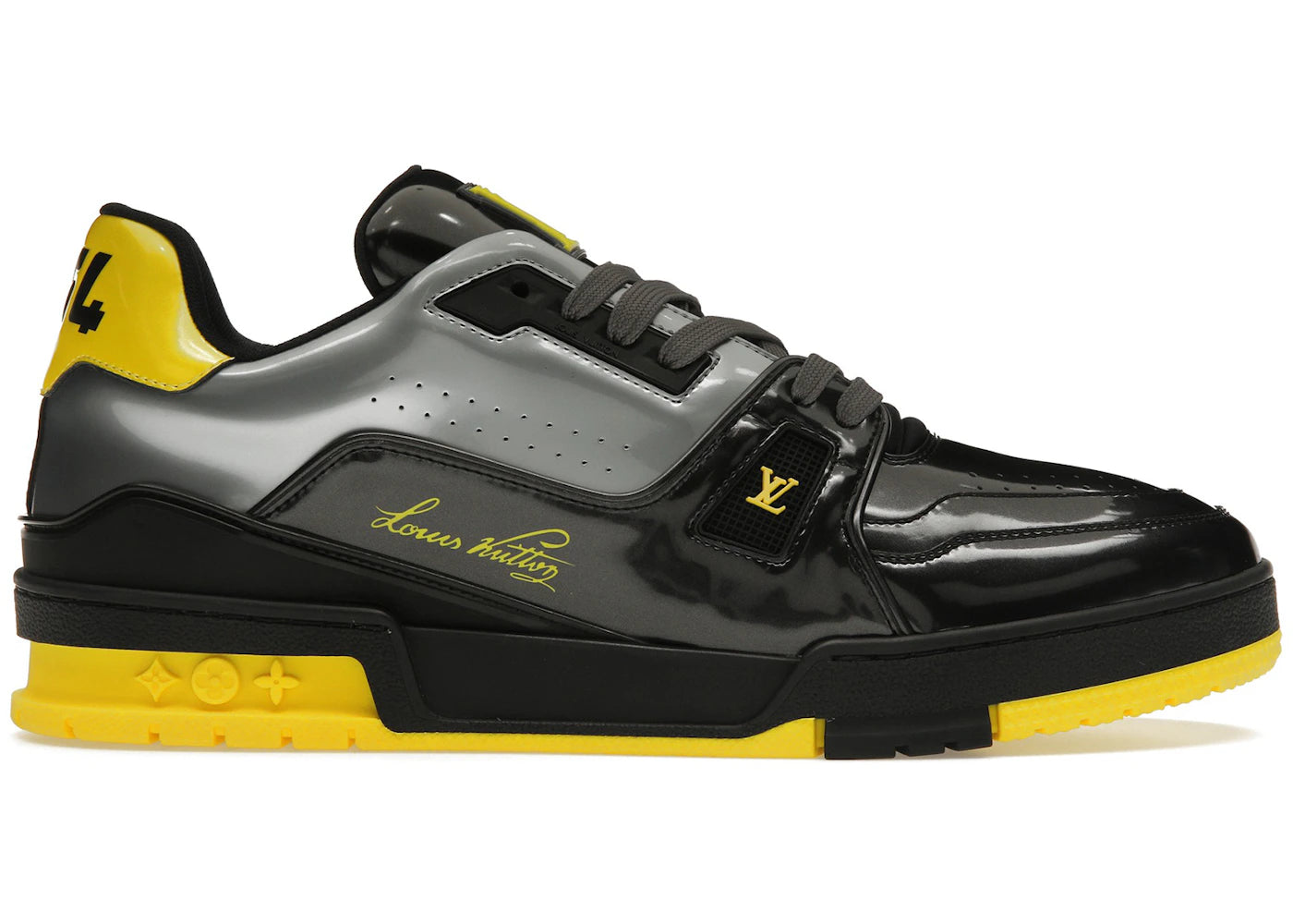 louis vuitton trainer black yellow