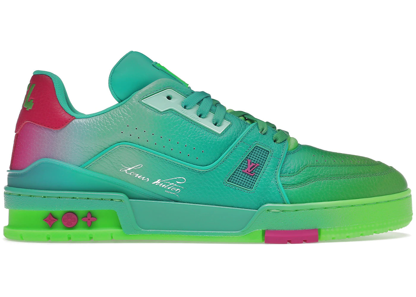 louis vuitton trainer green ombre