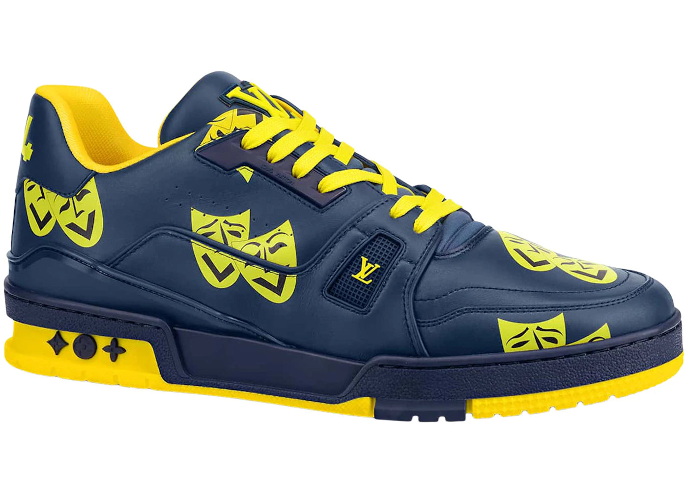 louis vuitton trainer navy yellow