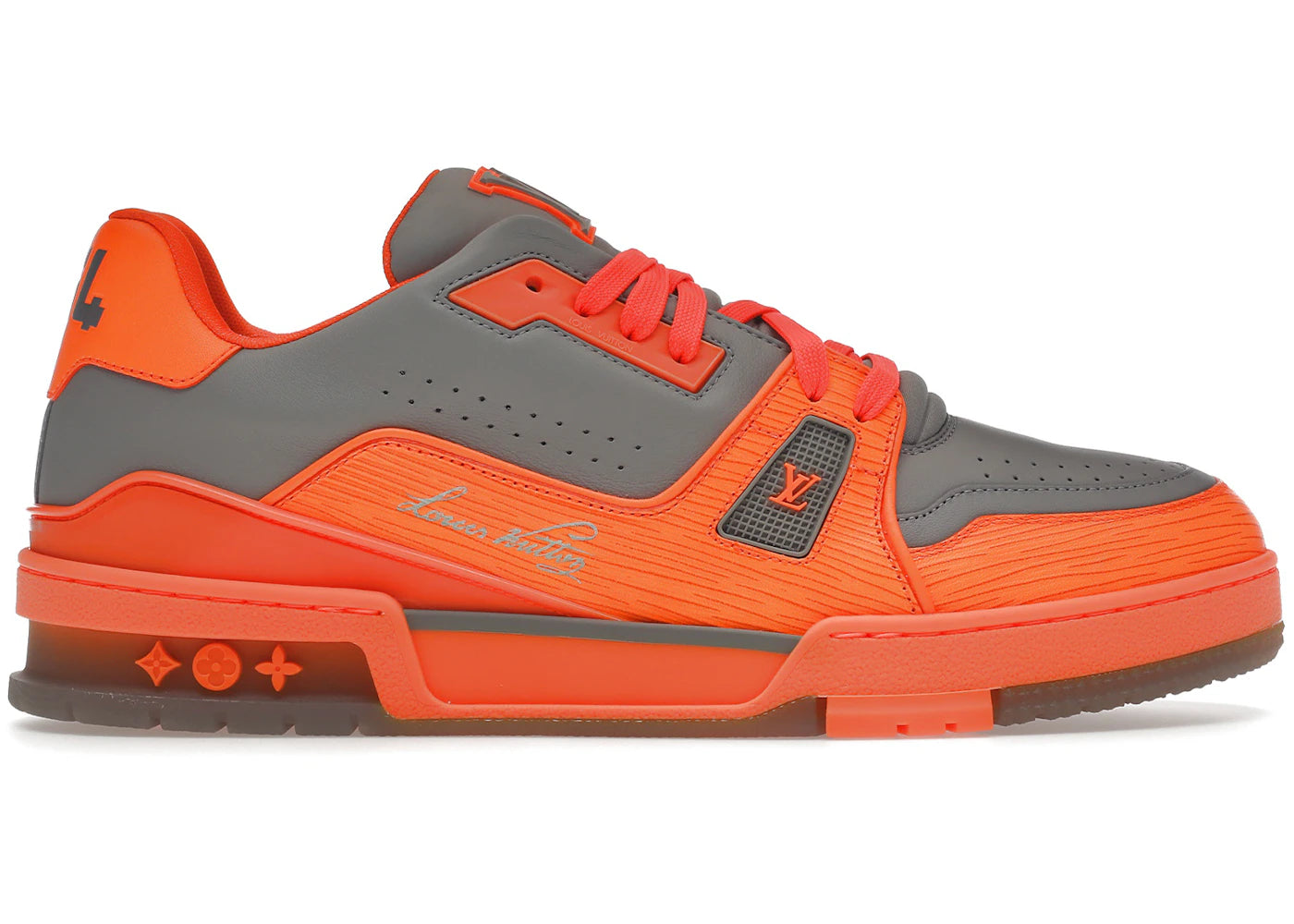 louis vuitton trainer orange grey