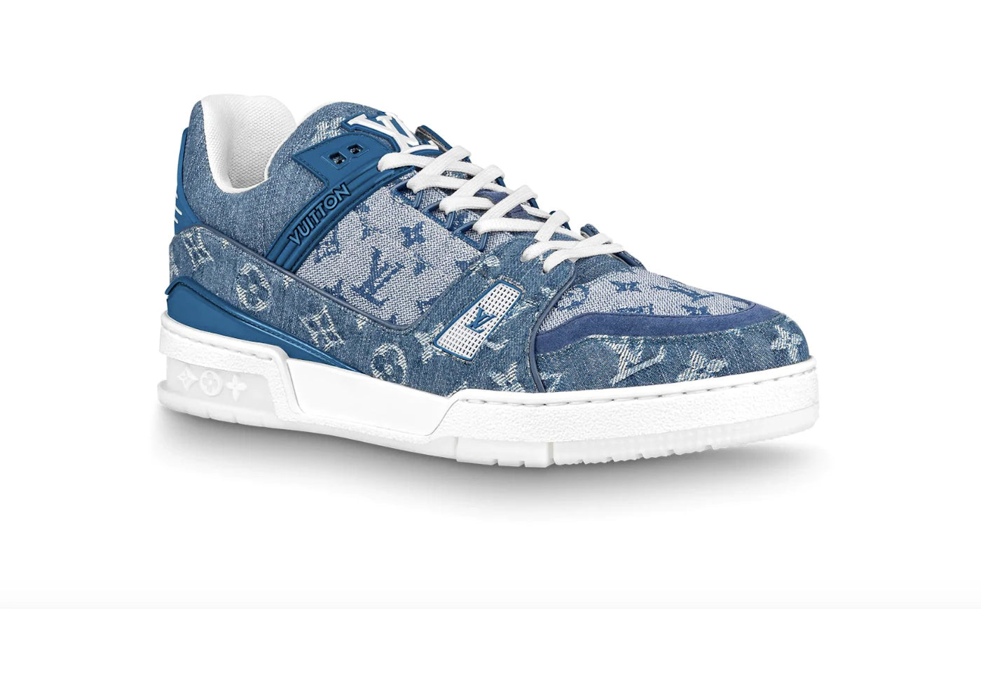 louis vuitton trainer sneaker denim monogram