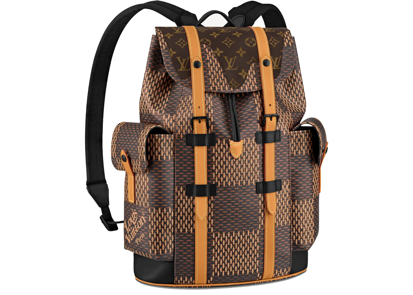 damier ebene louis vuitton backpack Louis Vuitton X Nigo Christopher Backpack Damier Ebene Giant Pm Brown – Kicks Machine