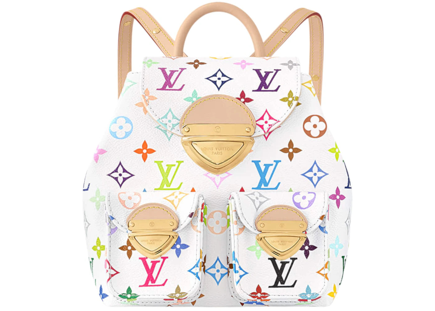 louis vuitton backpack mini white Louis Vuitton X Takashi Murakami Venice Backpack White Multicolored