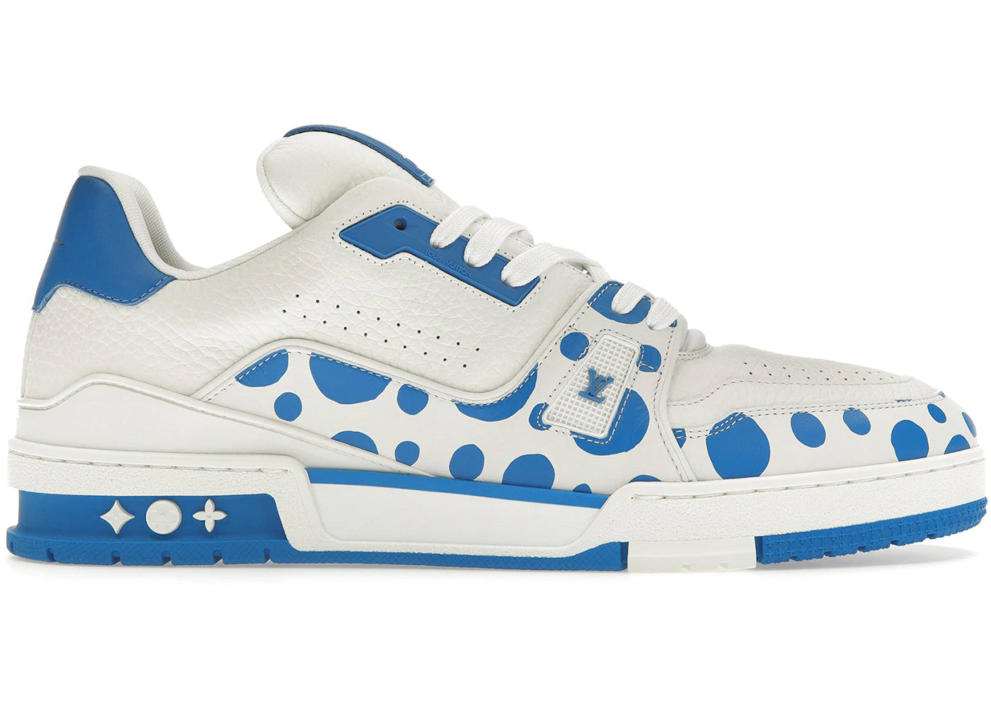 louis vuitton x yayoi kusama trainer white blue