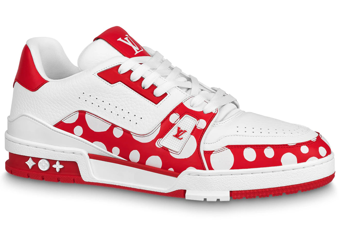 louis vuitton x yayoi kusama trainer white red